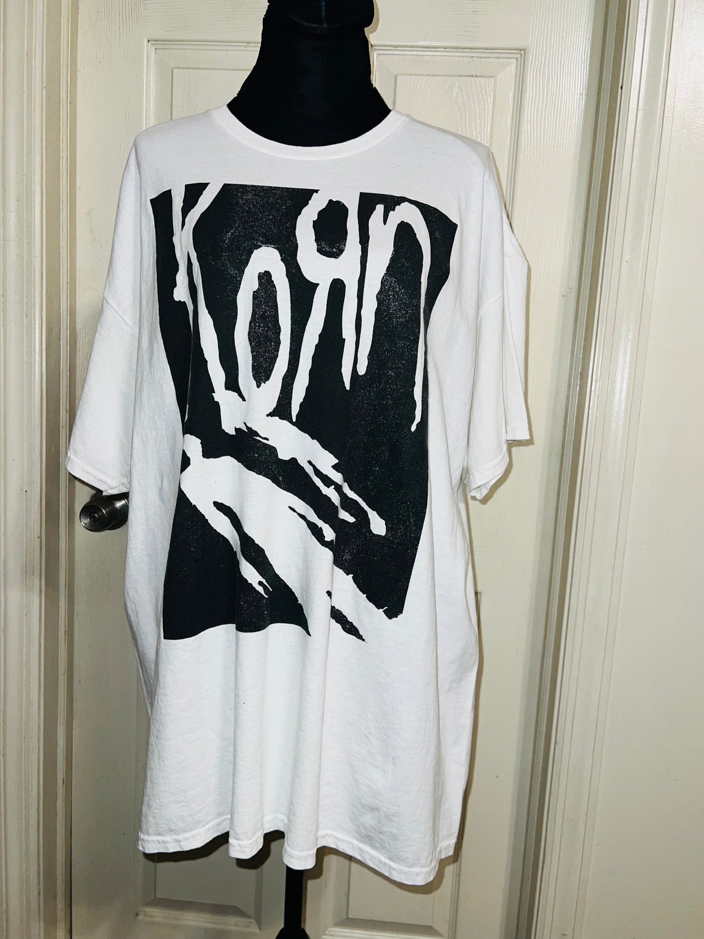 Korn Oversized Distressed T-Shirt