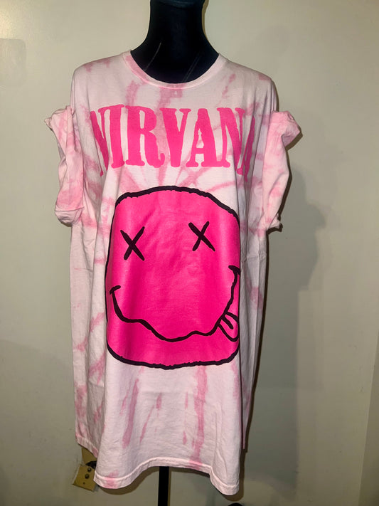 Nirvana Oversized Distressed Tee