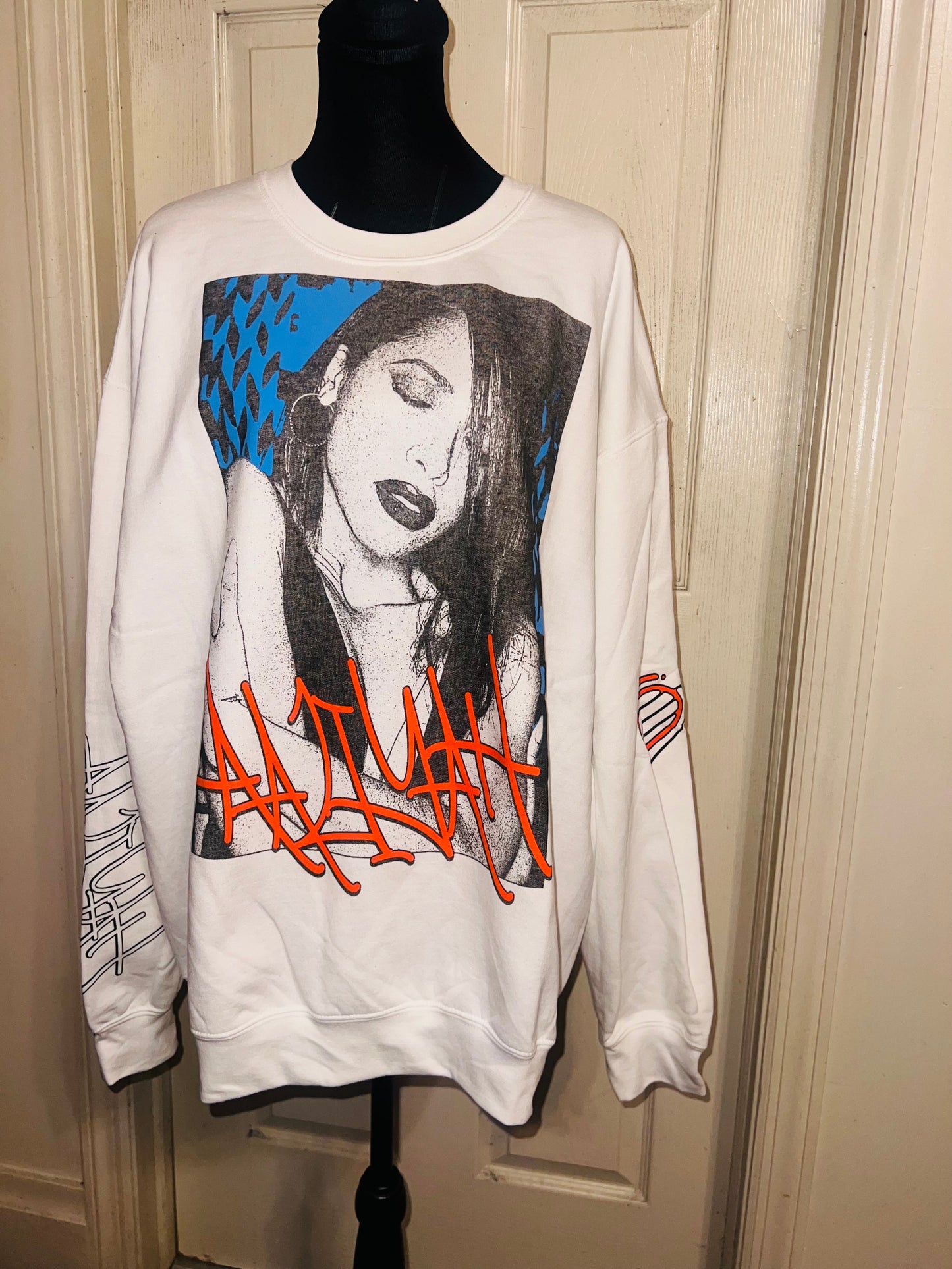 Aaliyah Oversized Distressed Sweatshirt