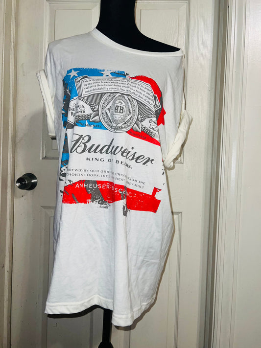 Budweiser USA Oversized Distressed Tee