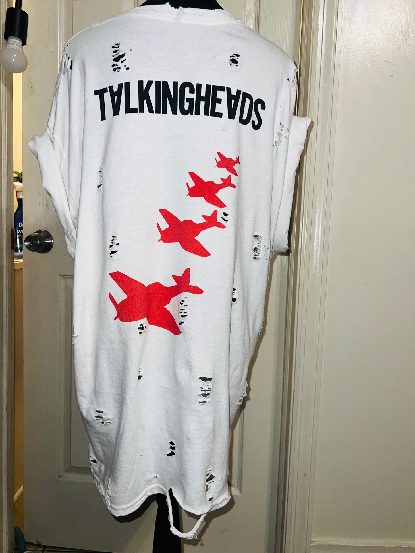 Talking Heads Double Sided Oversized Distressed Tee