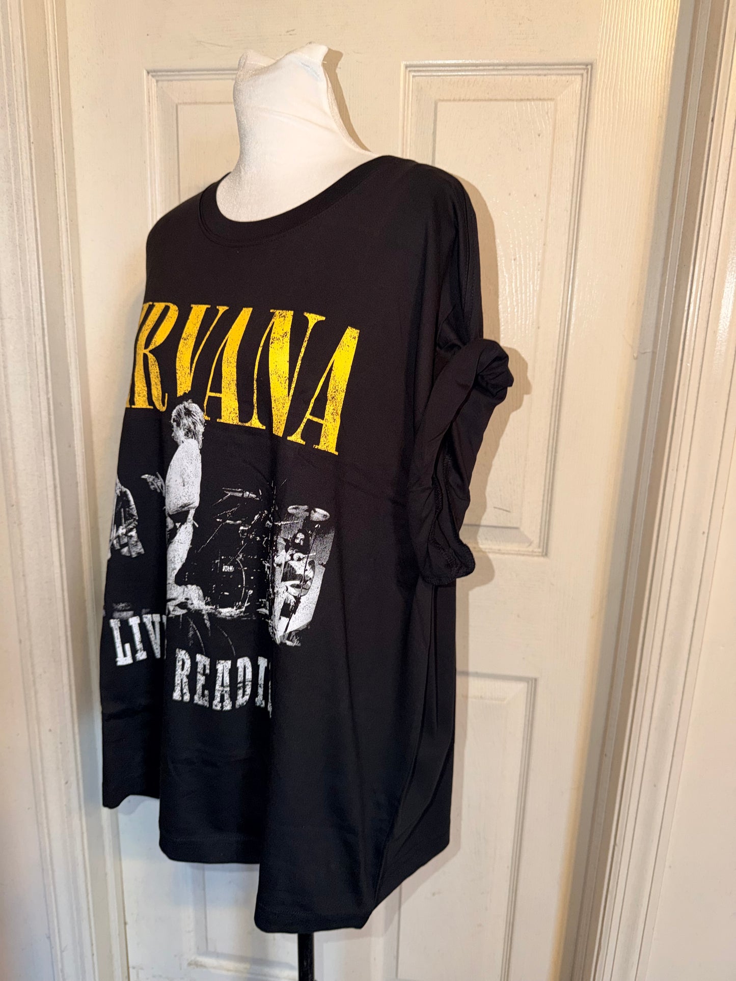 Nirvana Double Sided Oversized Distressed Tee