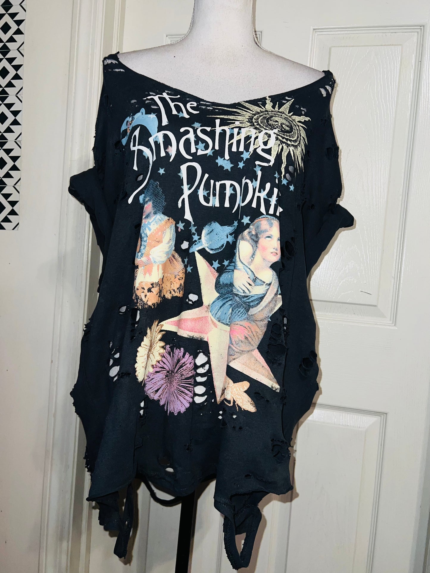 Smashing Pumpkins Double Sided Oversized Distressed Tee