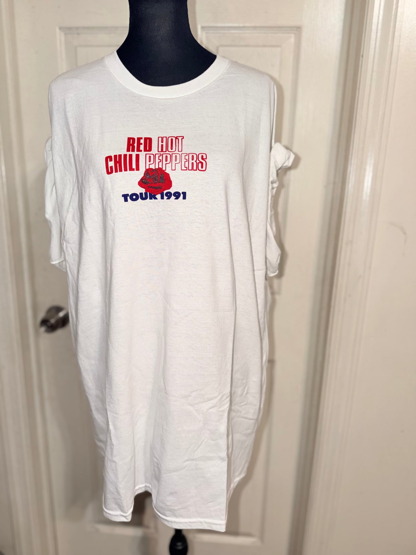 Red Hot Chili Peppers Double Sided Oversized Distressed Tee