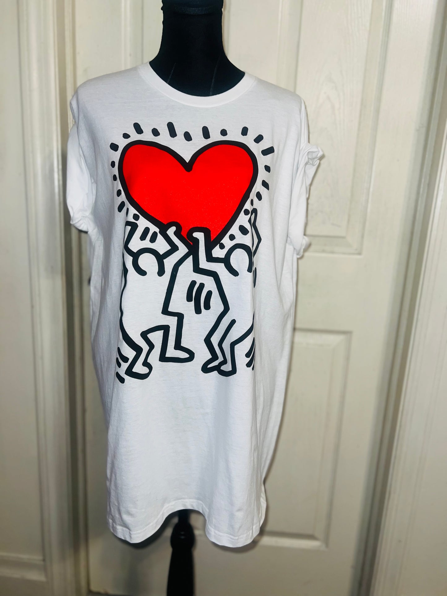 Keith Haring Oversized Distressed Tee