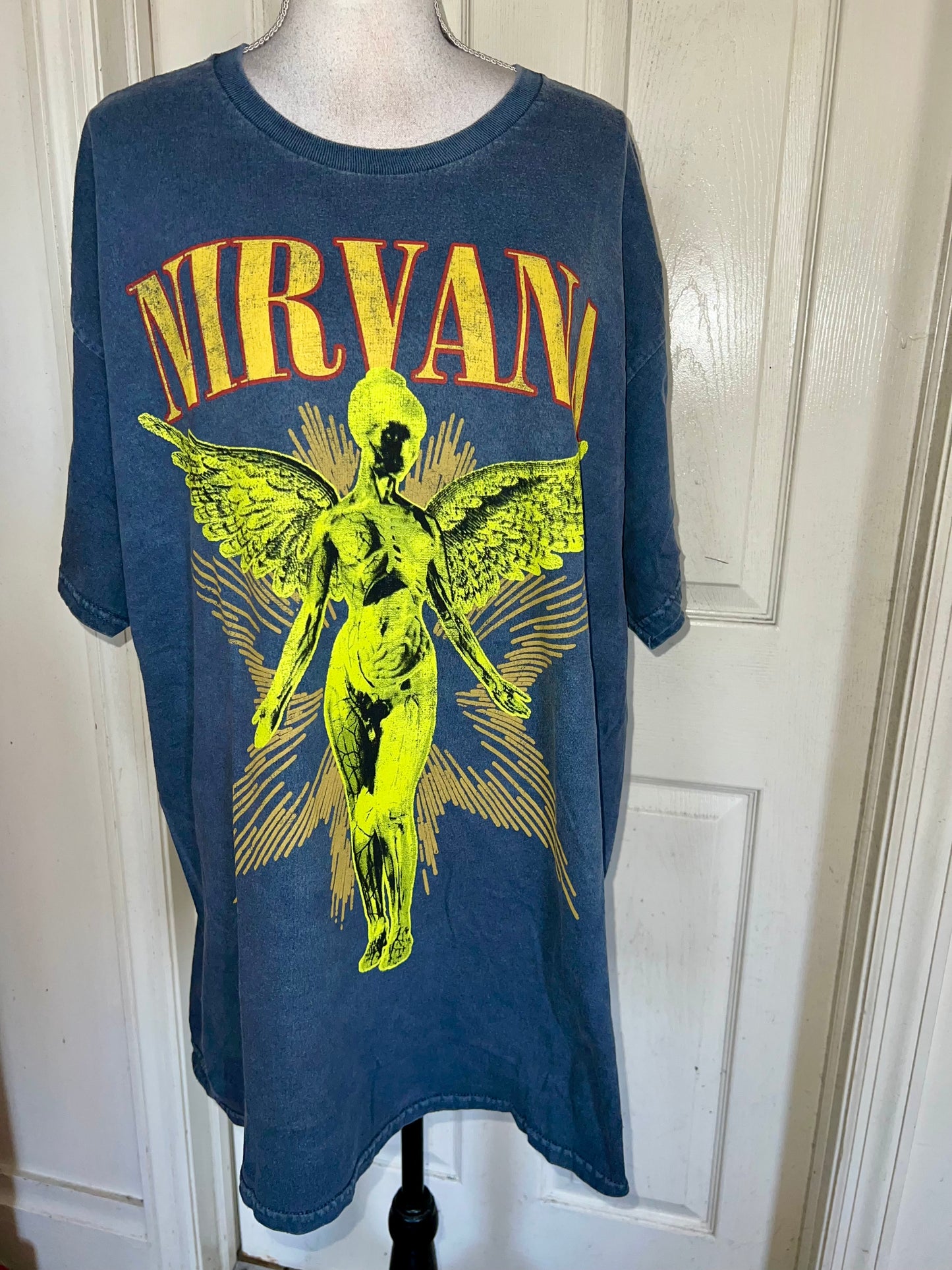 Nirvana Double Sided Oversized Distressed Tee