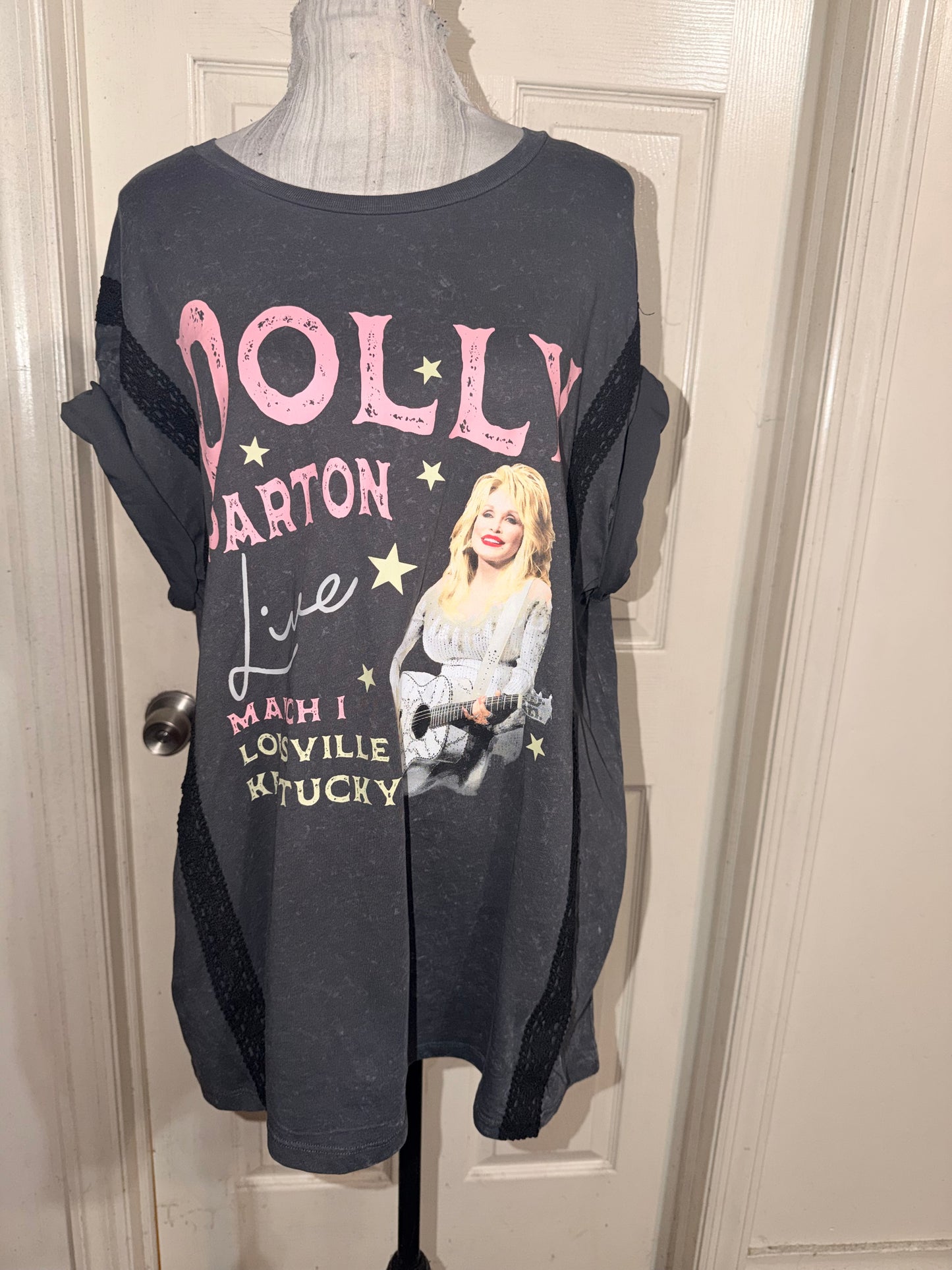 Dolly Parton Double Sided Oversized Distressed Tee