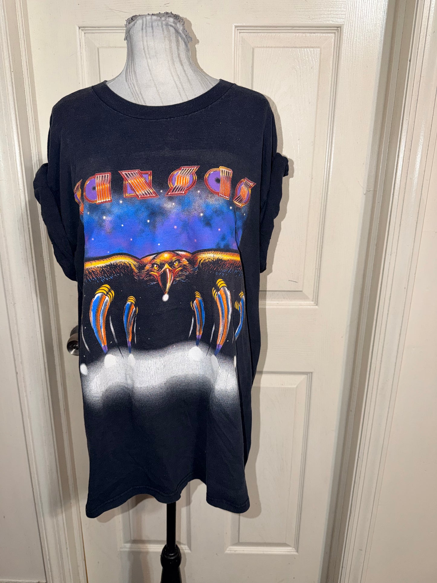 Kansas Vintage Double Sided Oversized Distressed Tee