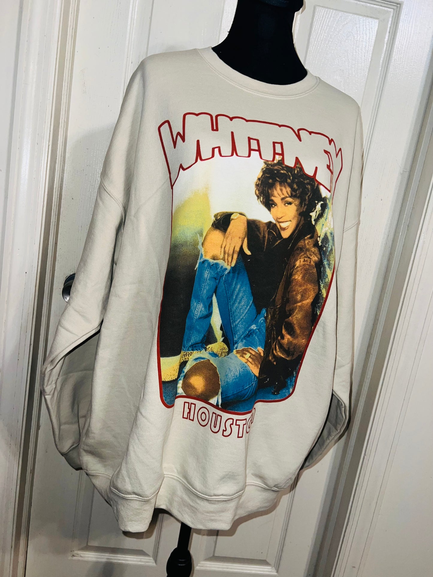 Whitney Houston Oversized Distressed Sweatshirt