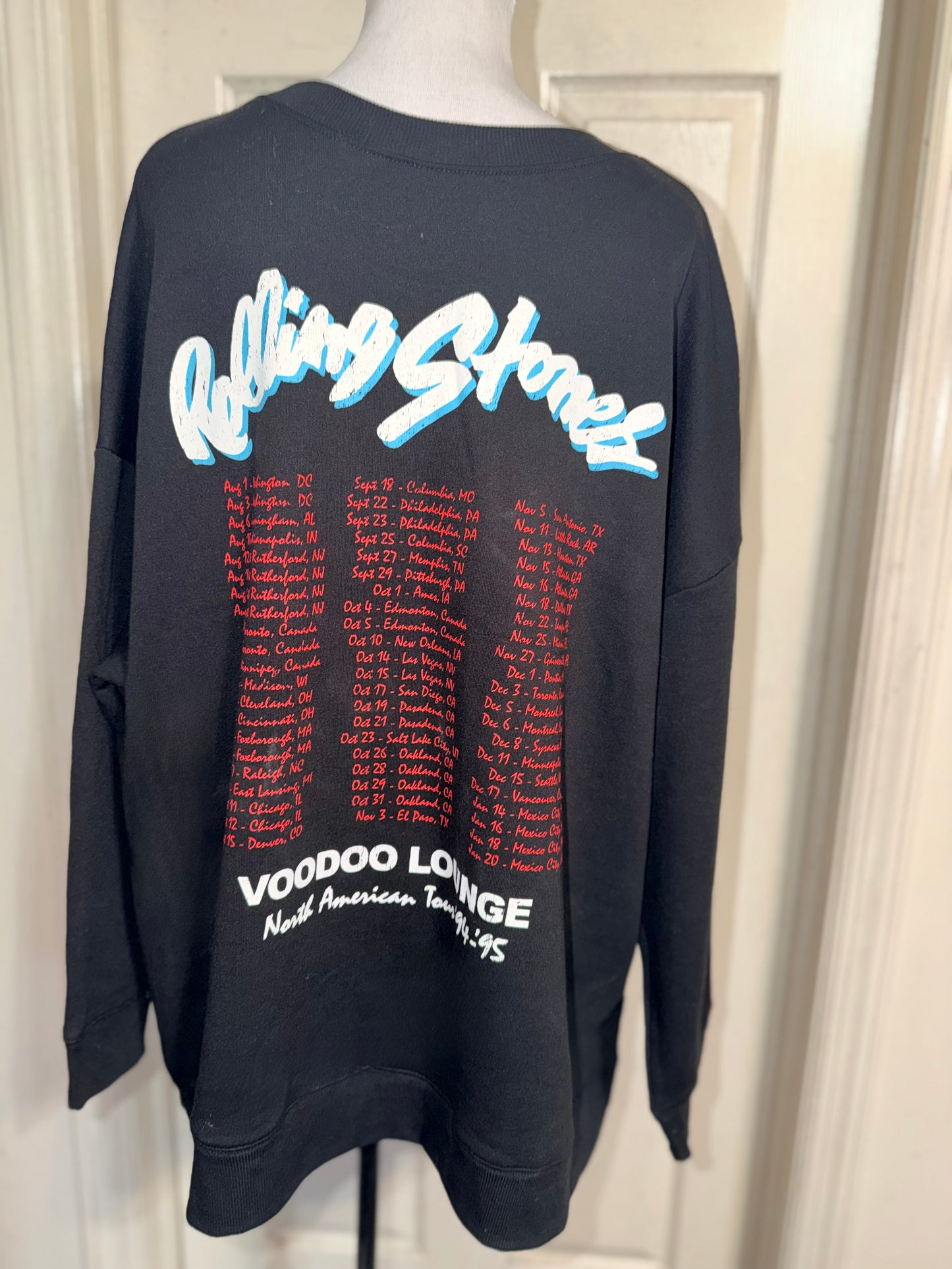 The Rolling Stones Double Sided Oversized Distressed Sweatshirt