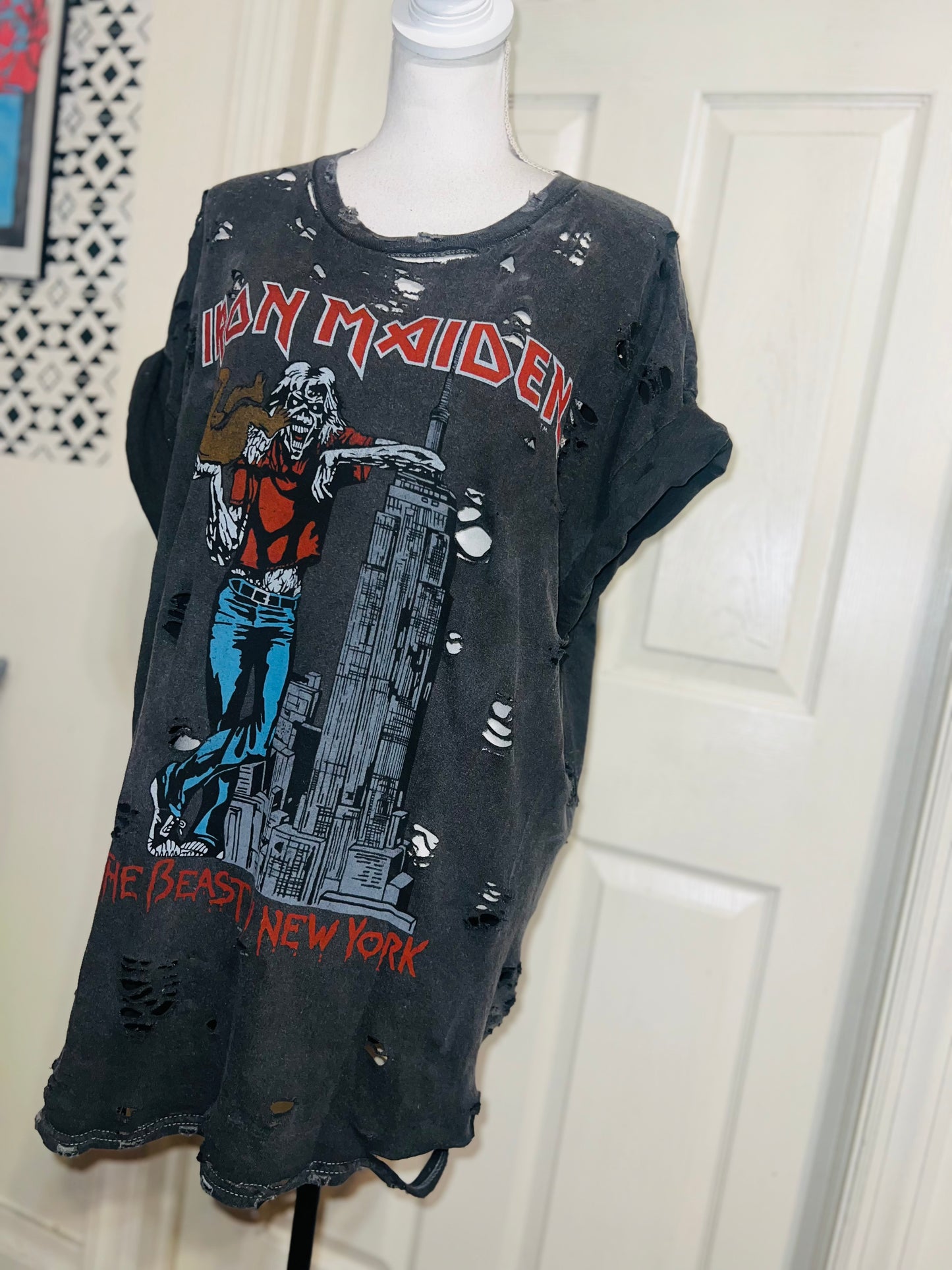 Iron Maiden Double Sided Oversized Distressed Tee