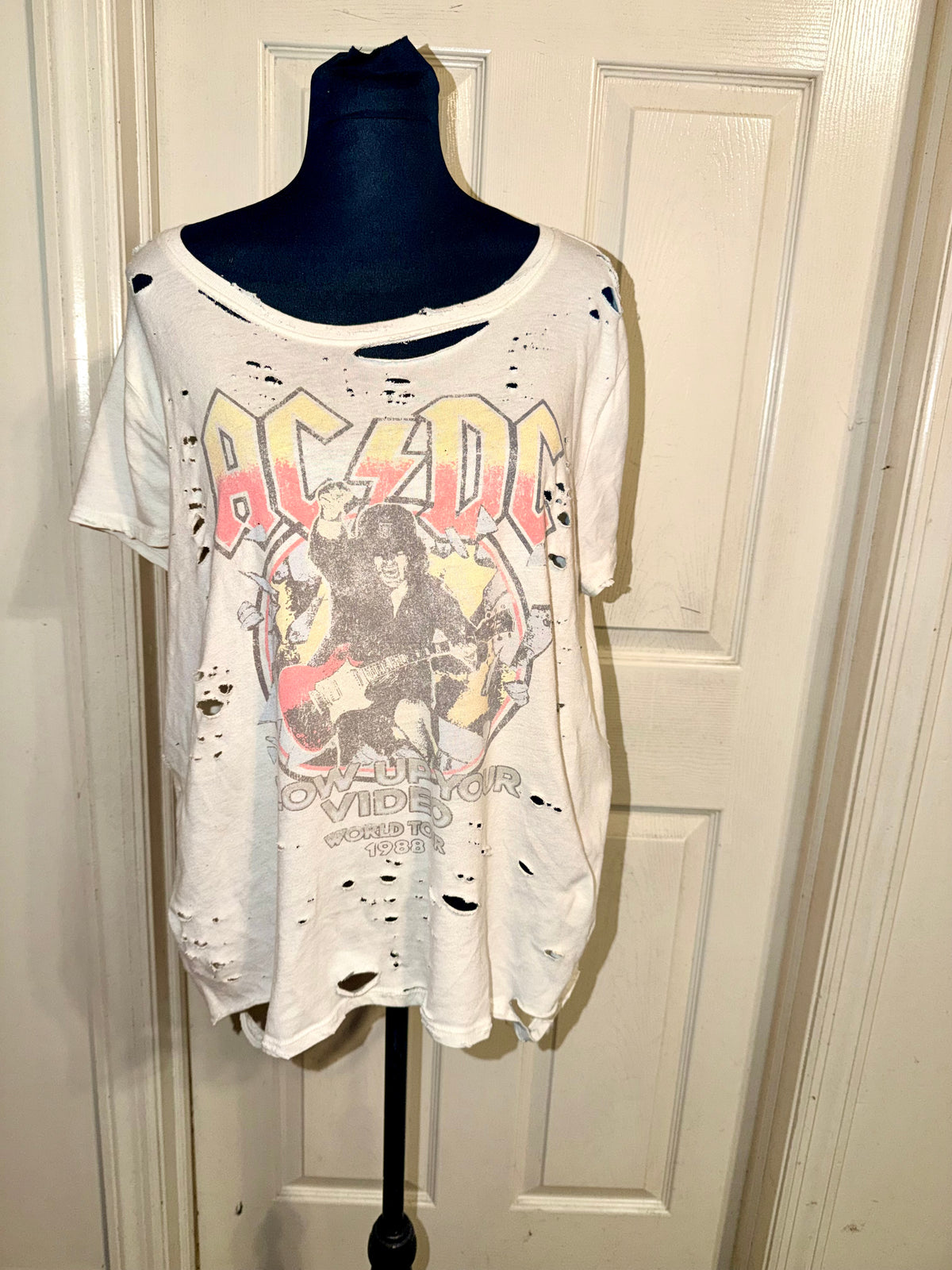 AC/DC Oversized Distressed Tee (as is)