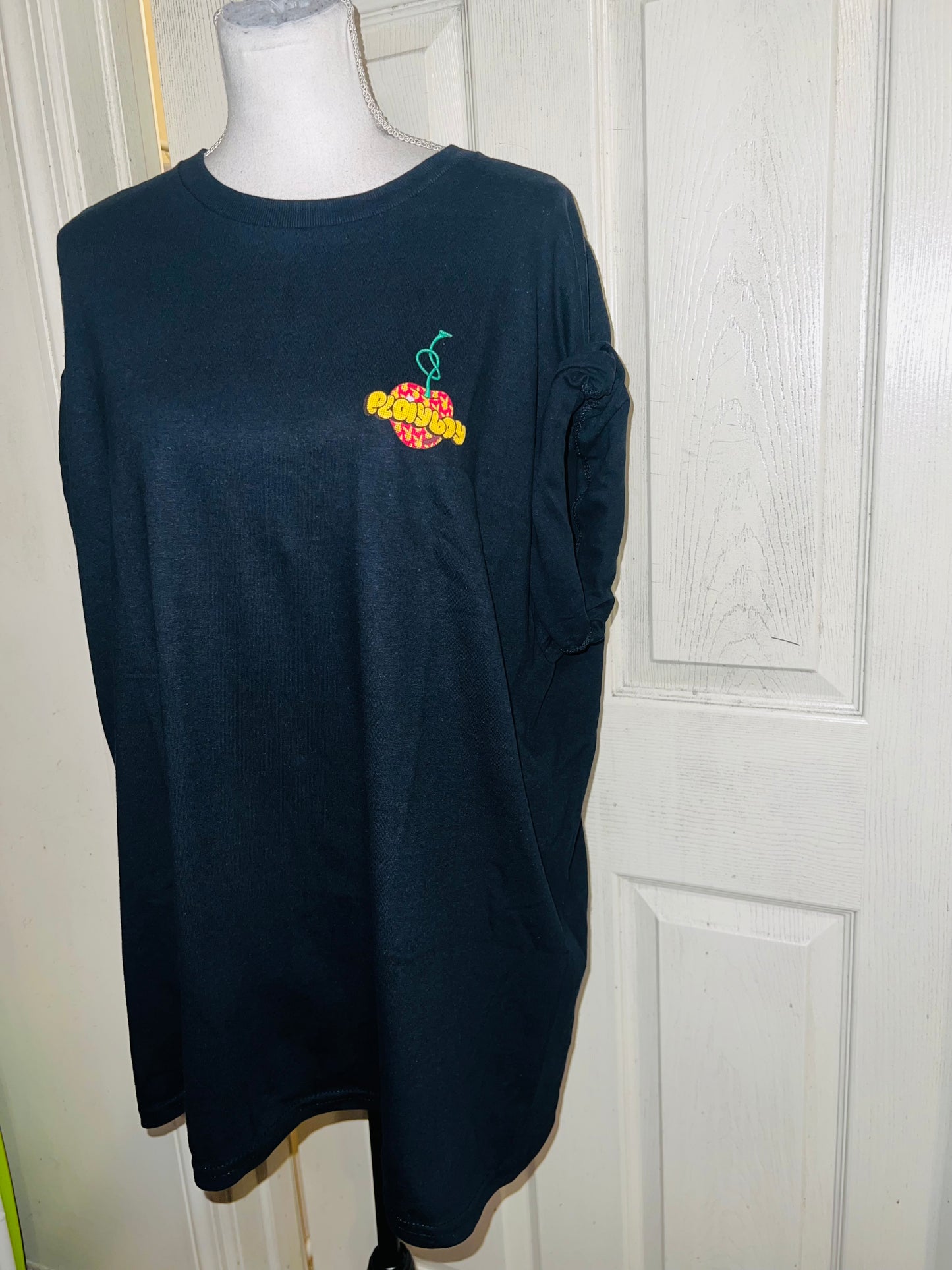 Playboy Cherry Double Sided Oversized Distressed Tee