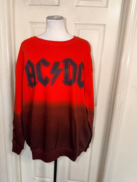AC/DC Oversized Distressed Sweatshirt