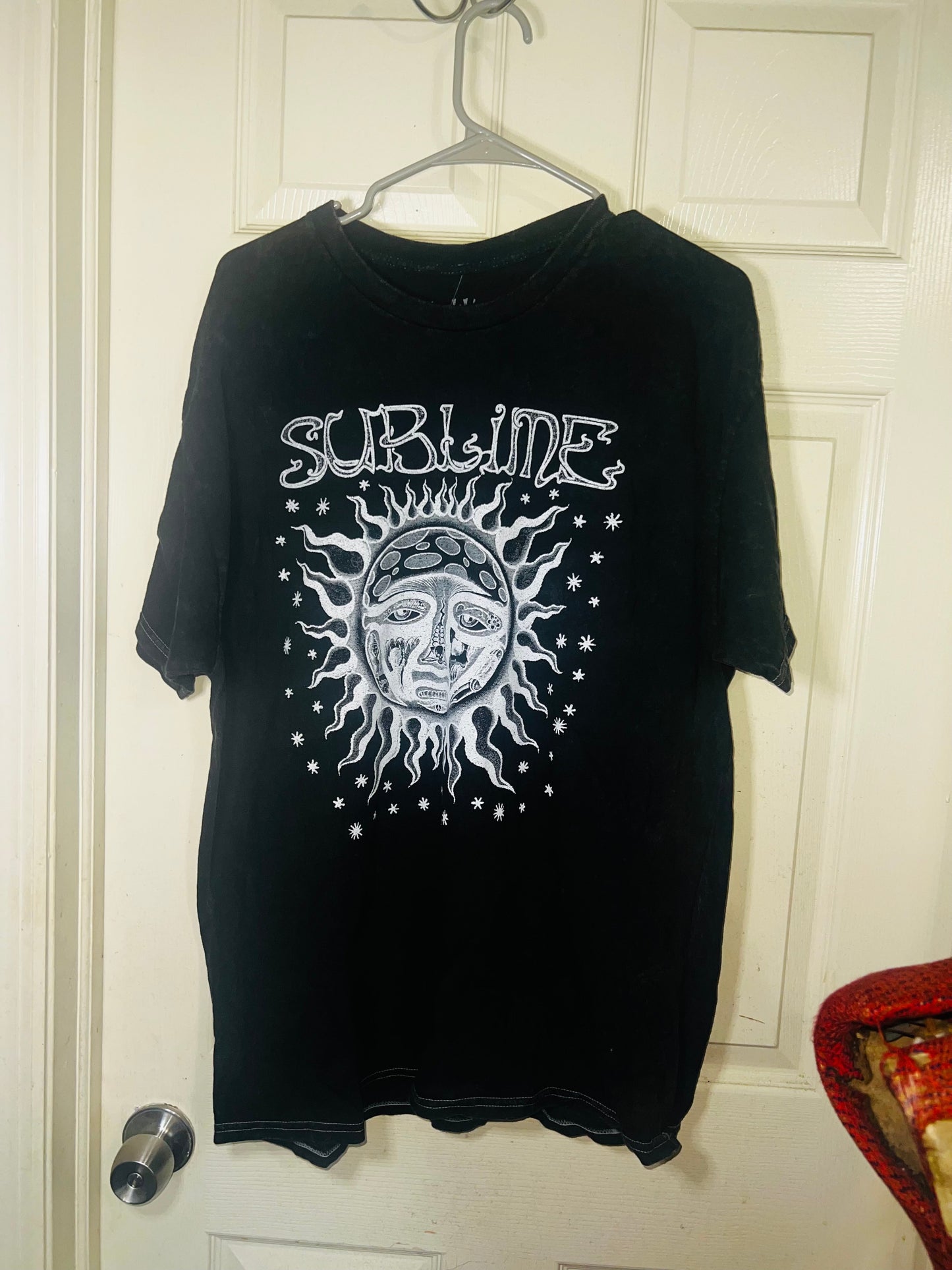 Sublime Acid Wash Oversized Distressed Tee
