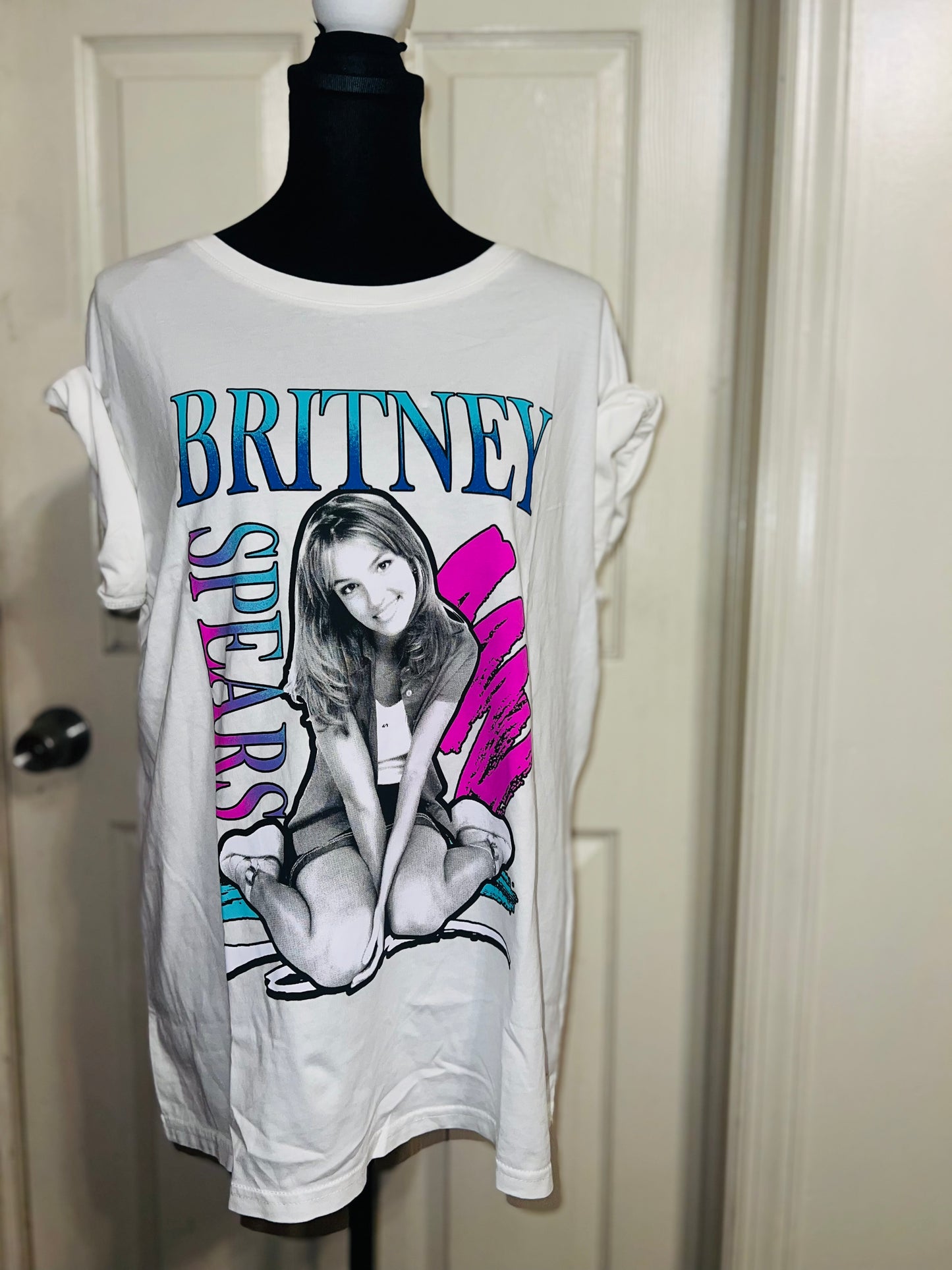 Britney Spears Oversized Distressed Tee