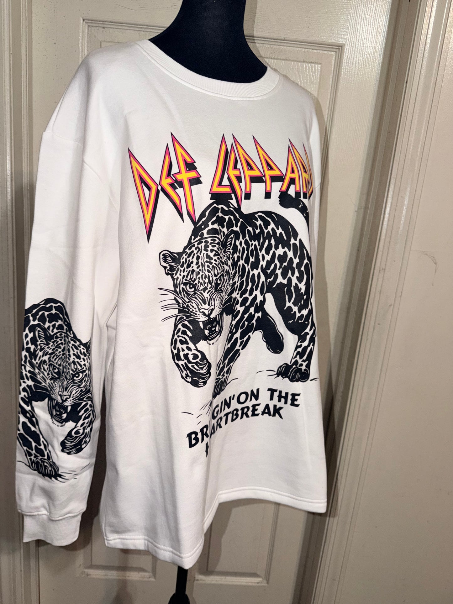 Def Leppard Oversized Distressed Sweatshirt