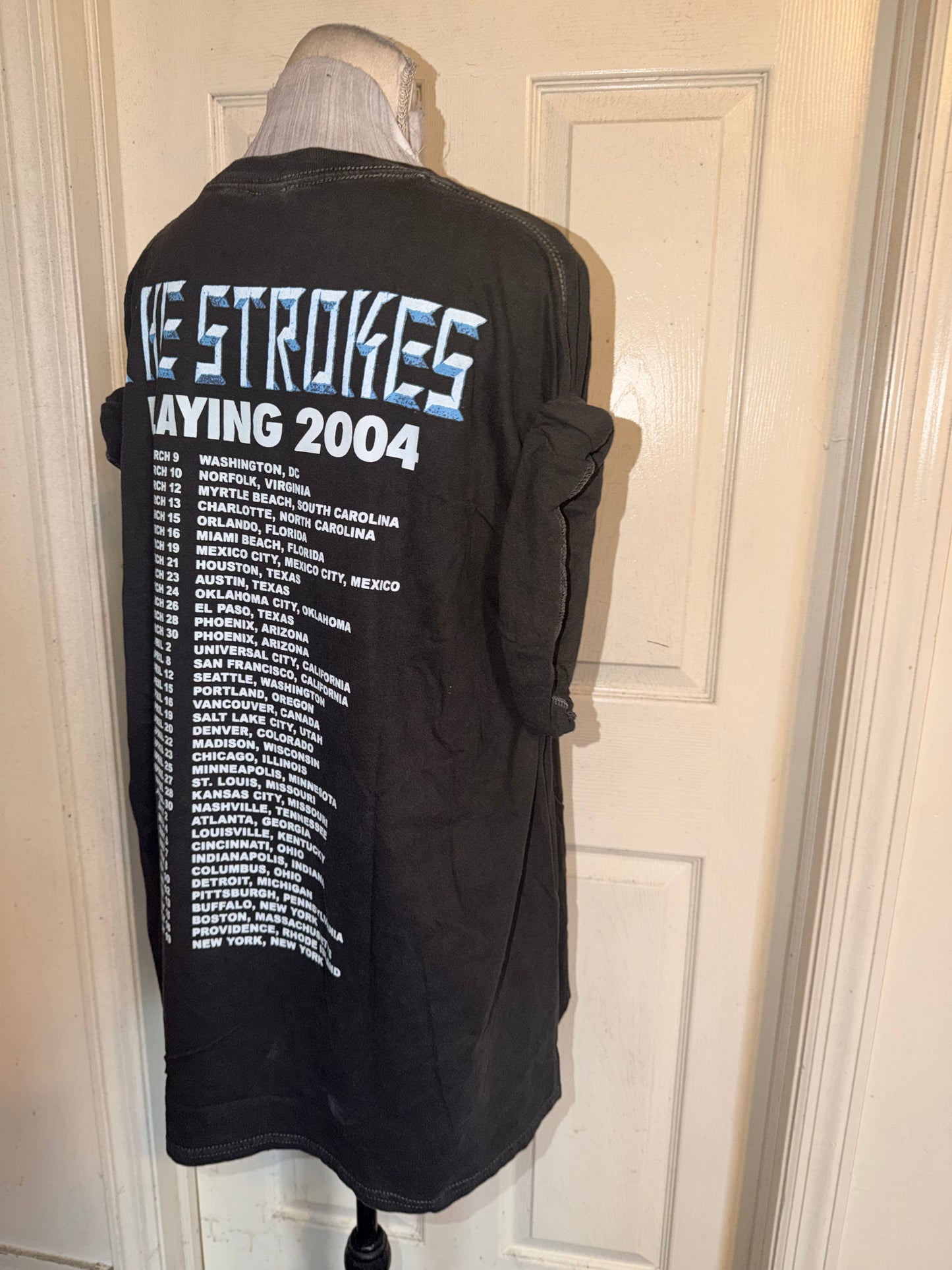 The Strokes Double Sided Oversized Distressed Tee