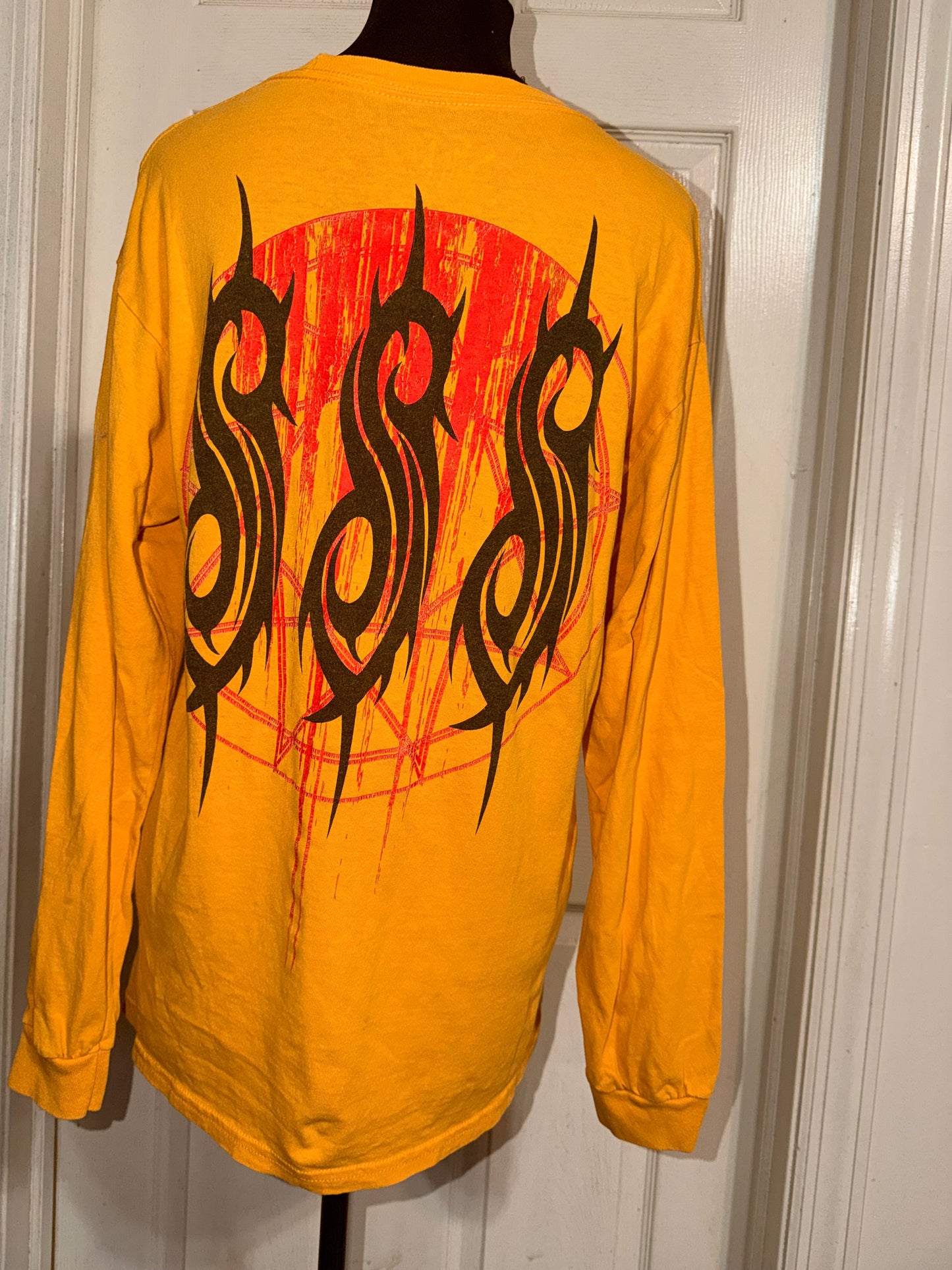 Slipknot Double Sided Vintage Oversized Distressed Long Sleeve Tee