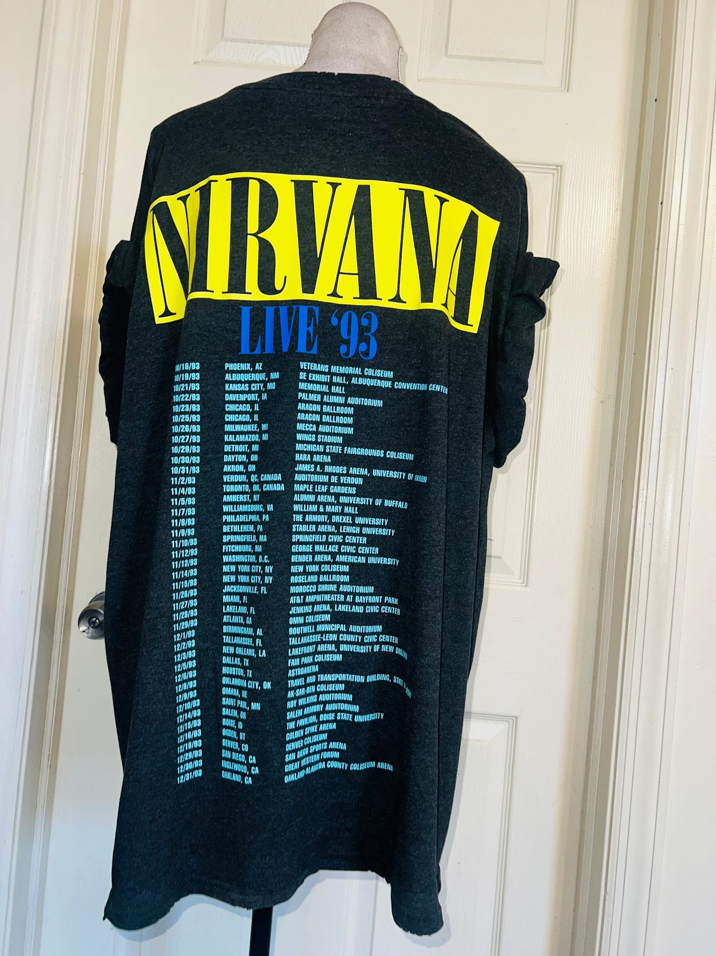 Nirvana Double Sided Oversized Distressed Tee