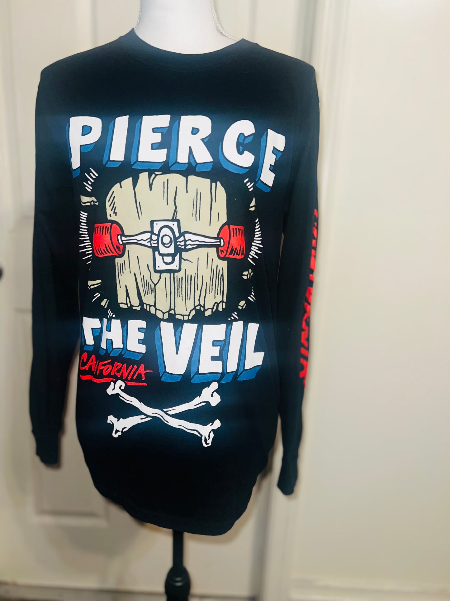 Pierce the Veil Oversized Distressed Long Sleeve Shirt