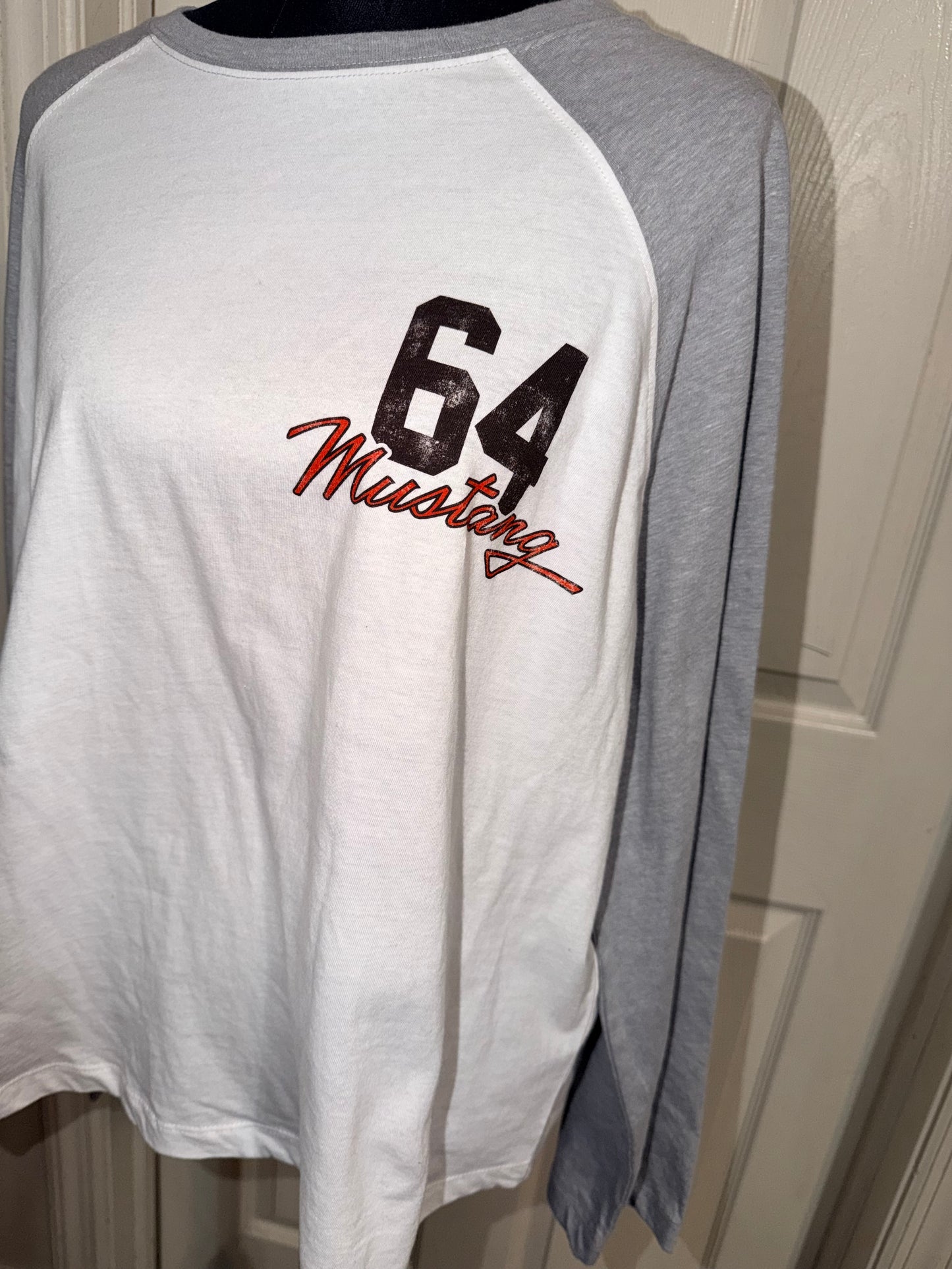 Ford Mustang Double Sided Oversized Distressed Long Sleeve Tee