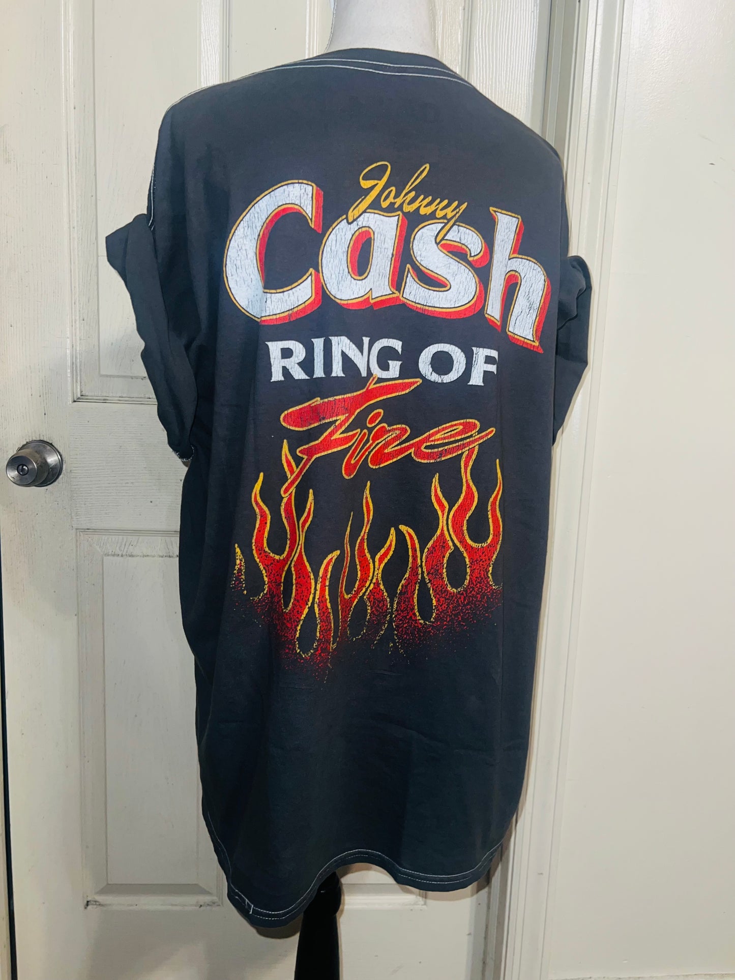 Johnny Cash Double Sided Oversized Distressed Tee