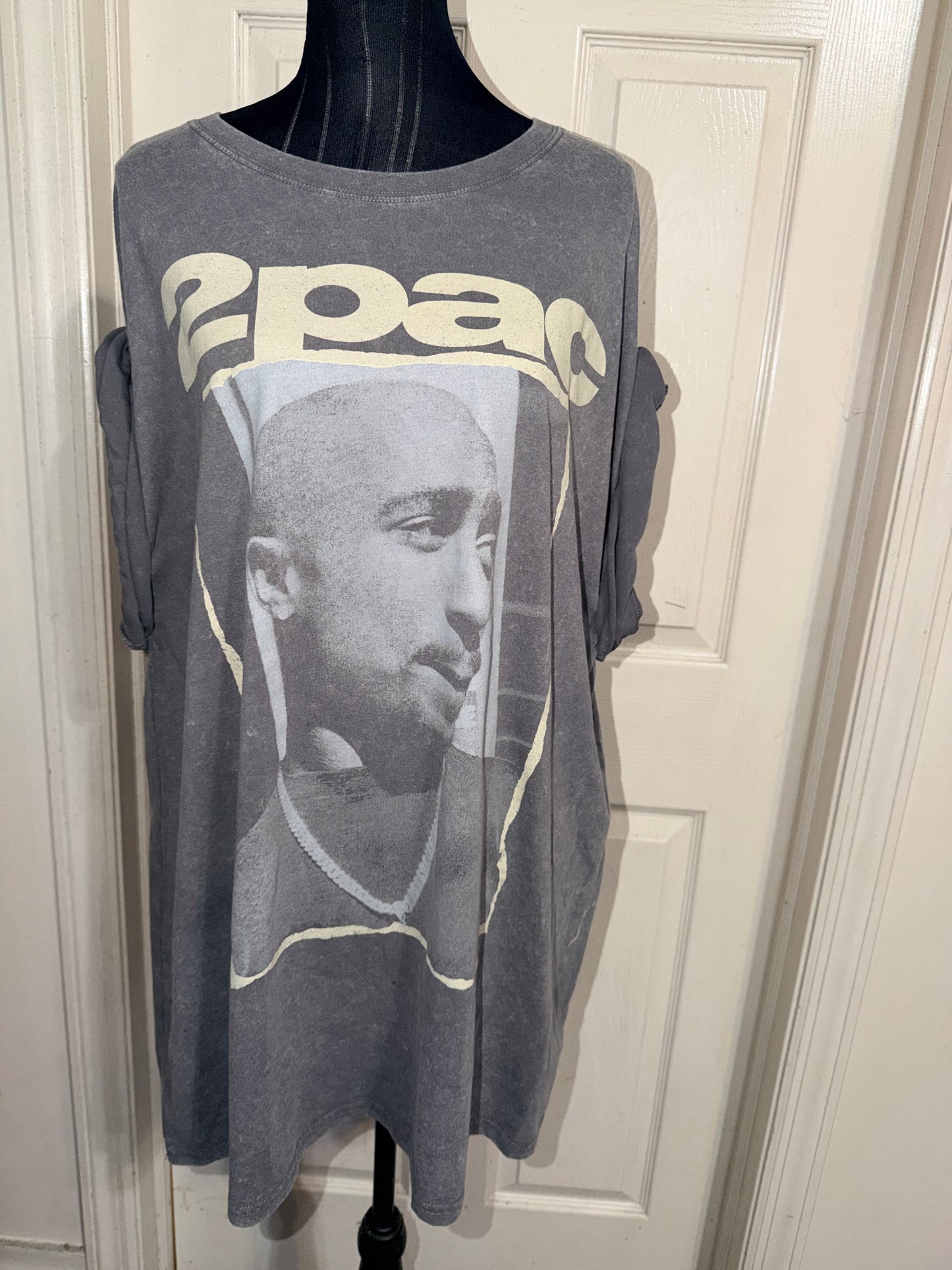 Tupac Double Sided Oversized Distressed Tee