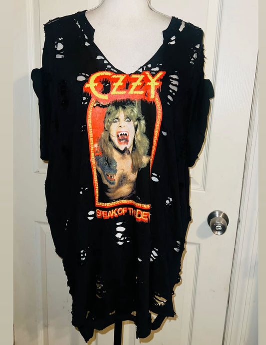 Ozzy Osbourne Double Sided Oversized Distressed Tee