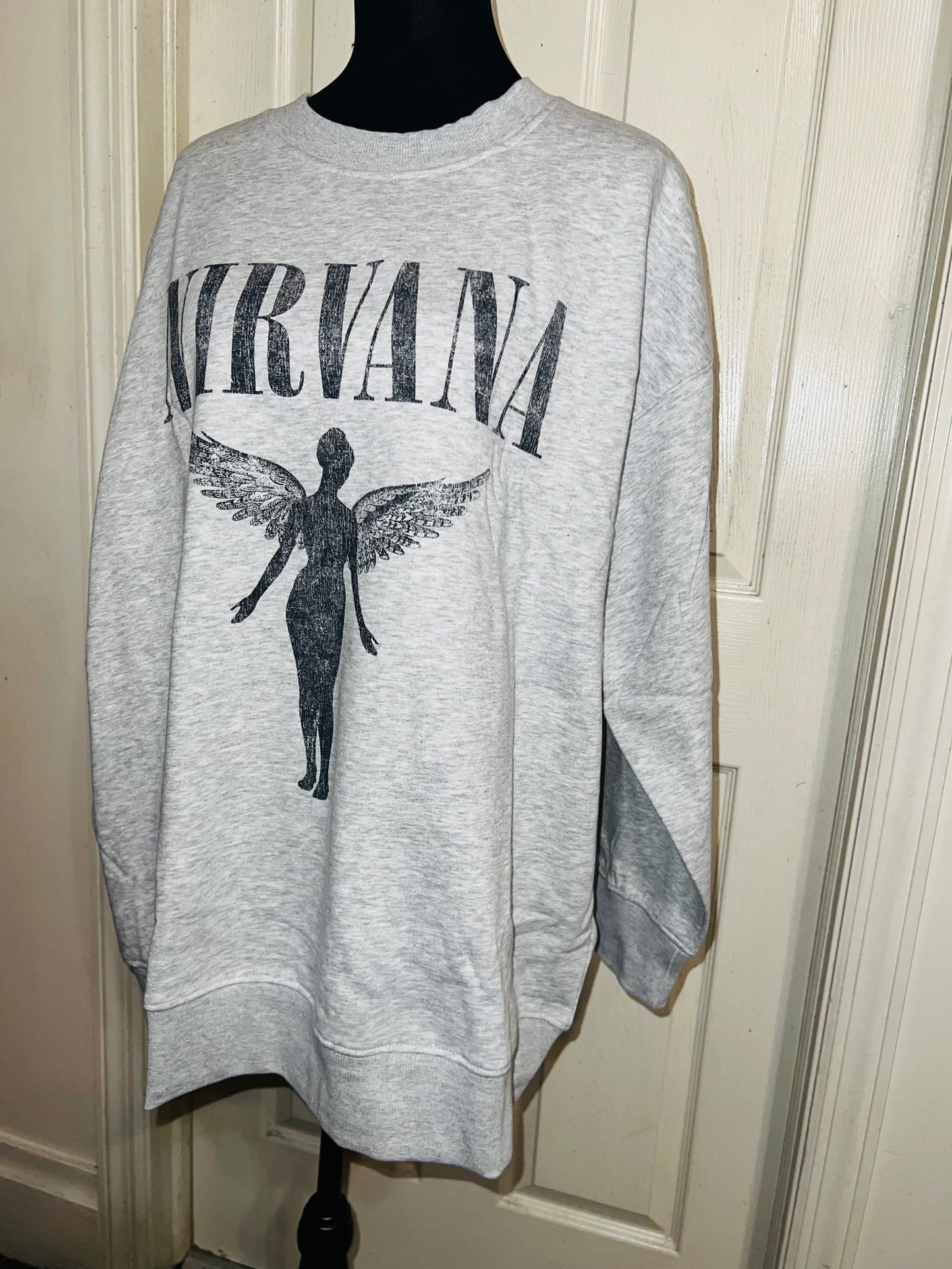 Nirvana Oversized Distressed Sweatshirt