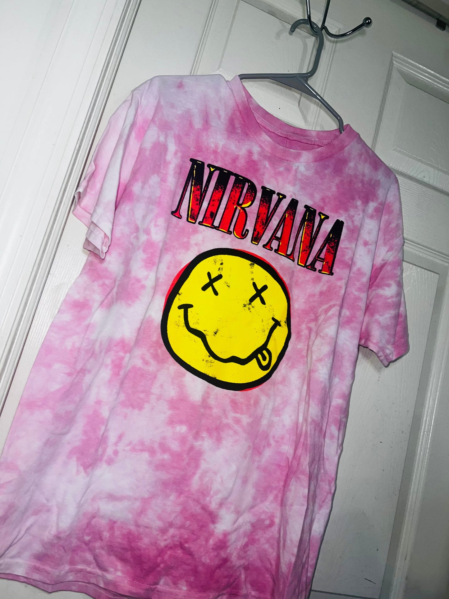 Nirvana Tie Dye Oversized Distressed Tee