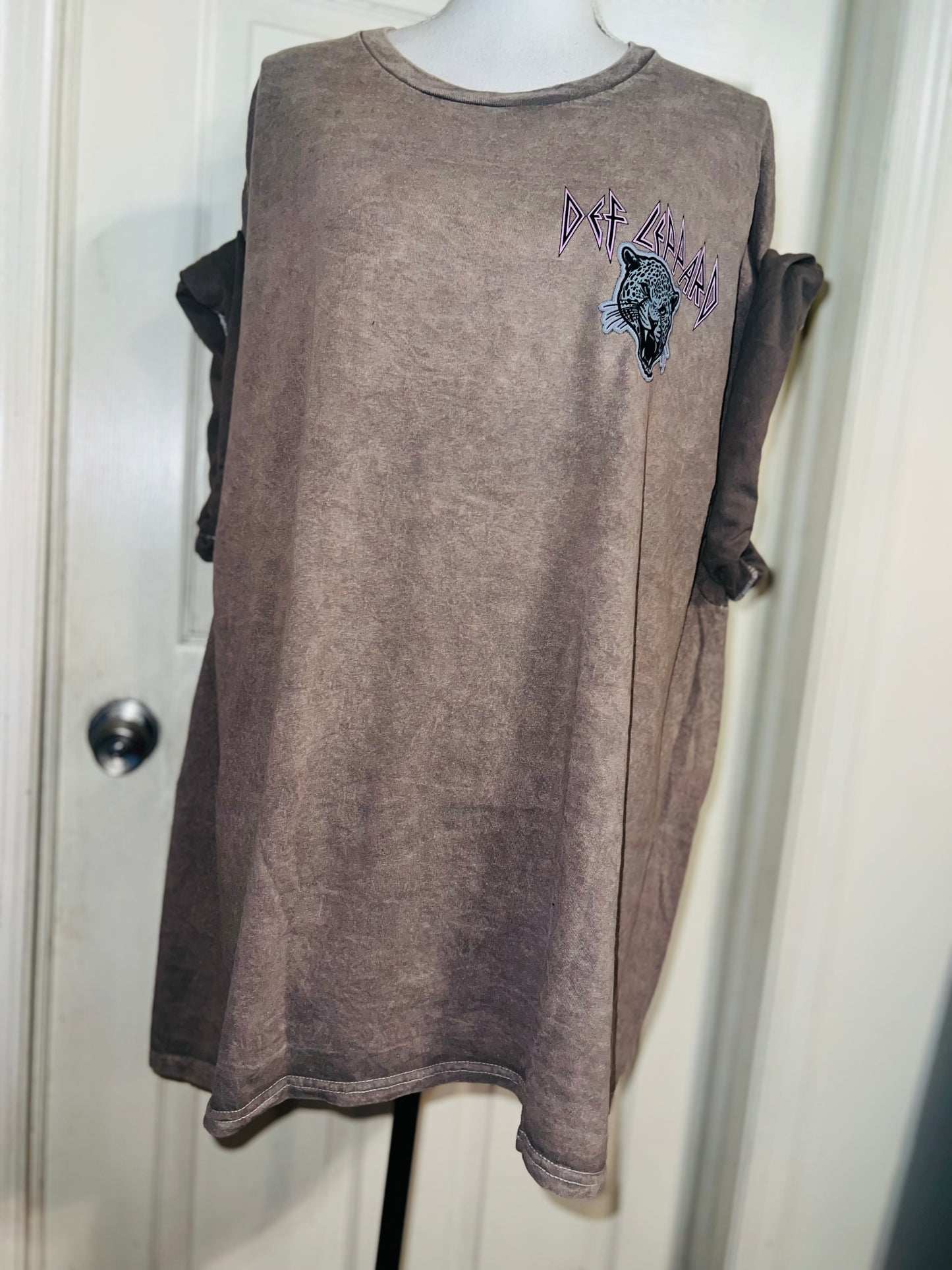 Def Leppard Double Sided Oversized Distressed Tee