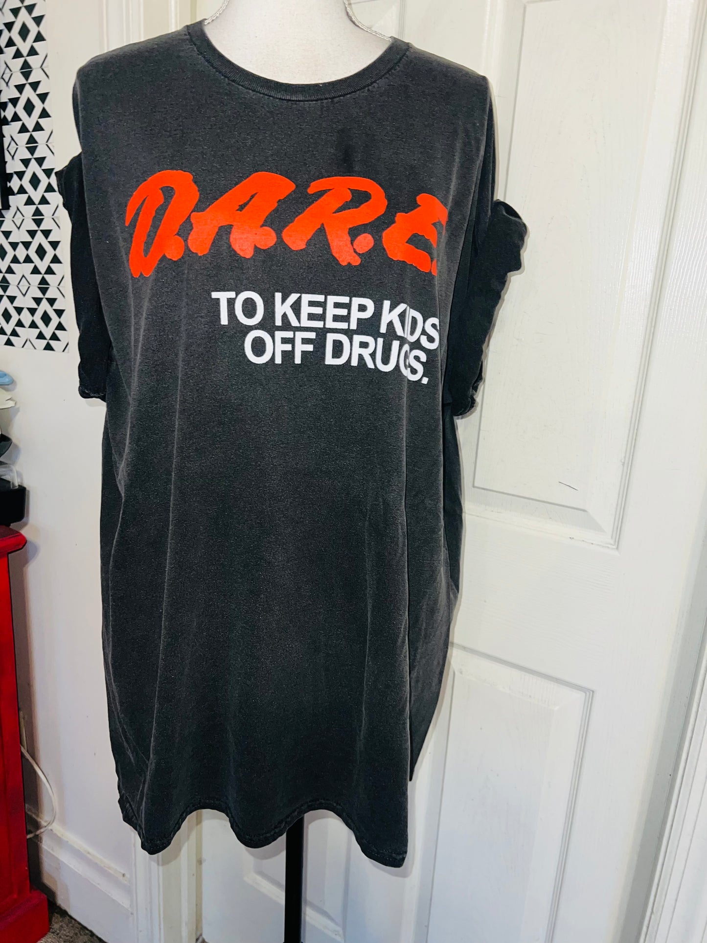 D.A.R.E. Oversized Distressed Tee