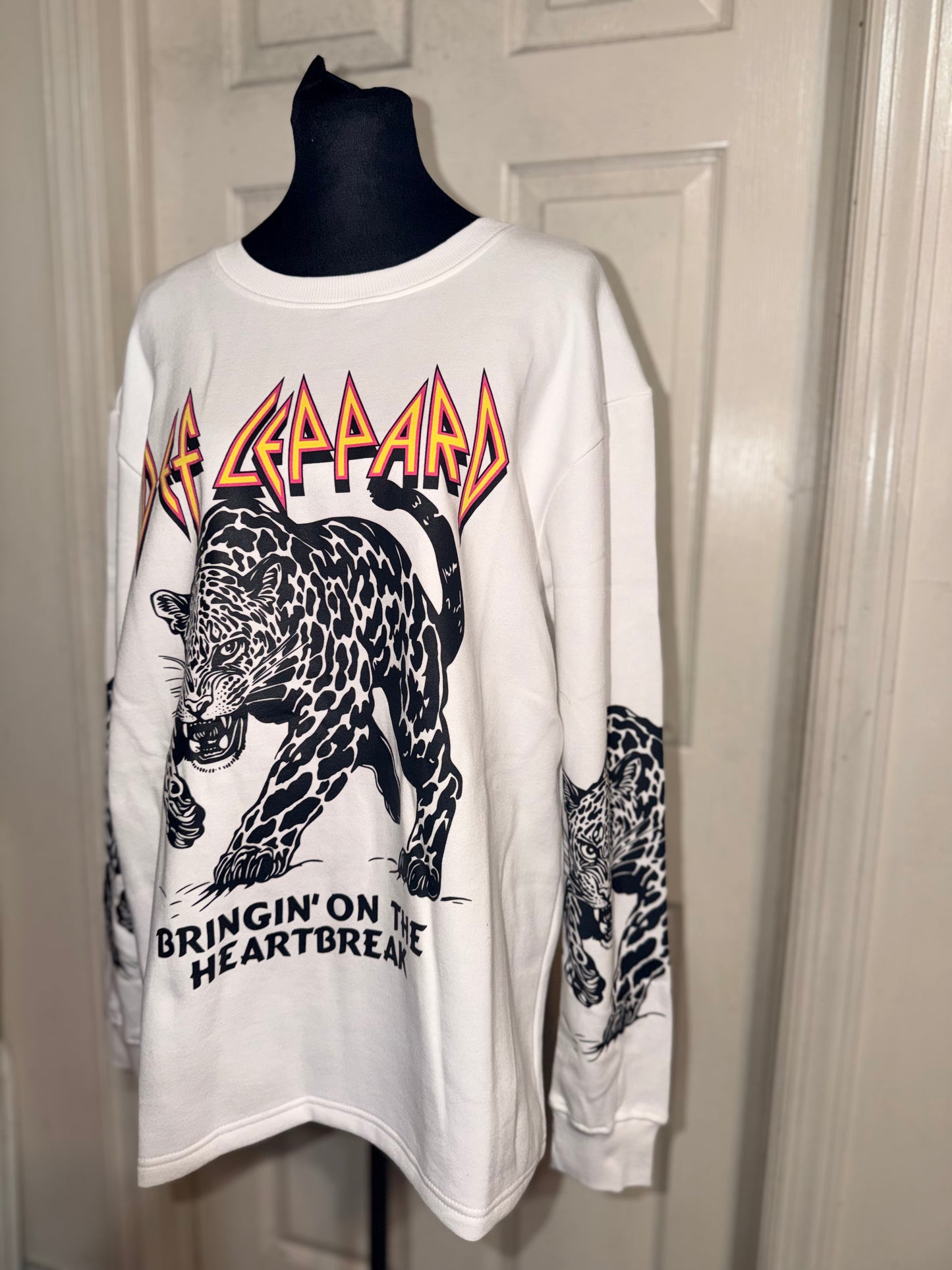 Def Leppard Oversized Distressed Sweatshirt