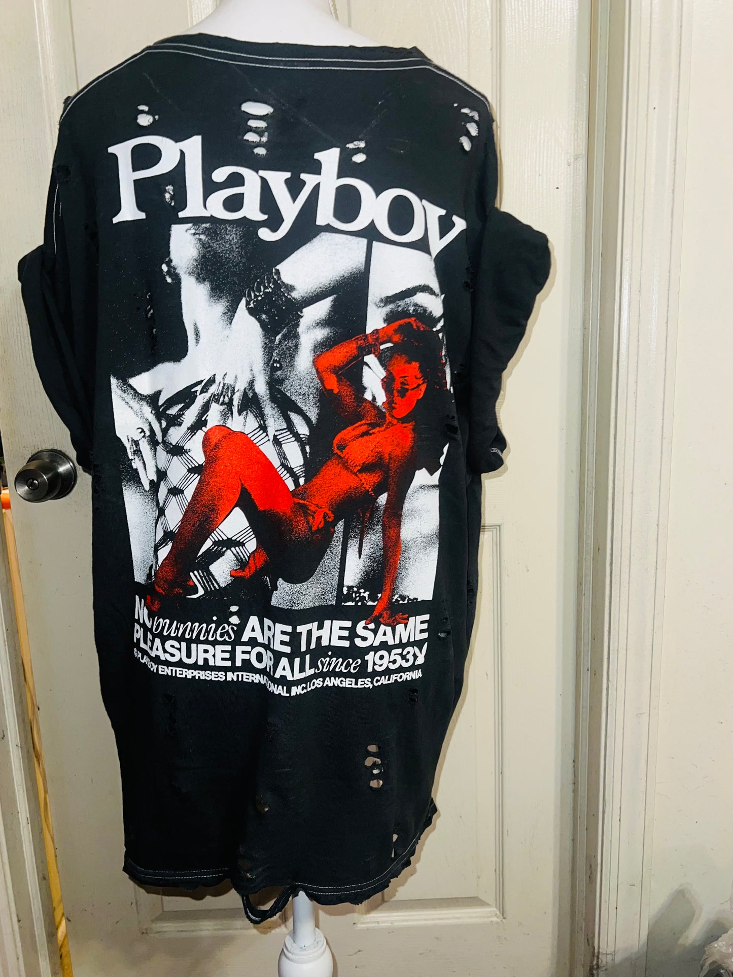 Playboy Double Sided Oversized Distressed Tee
