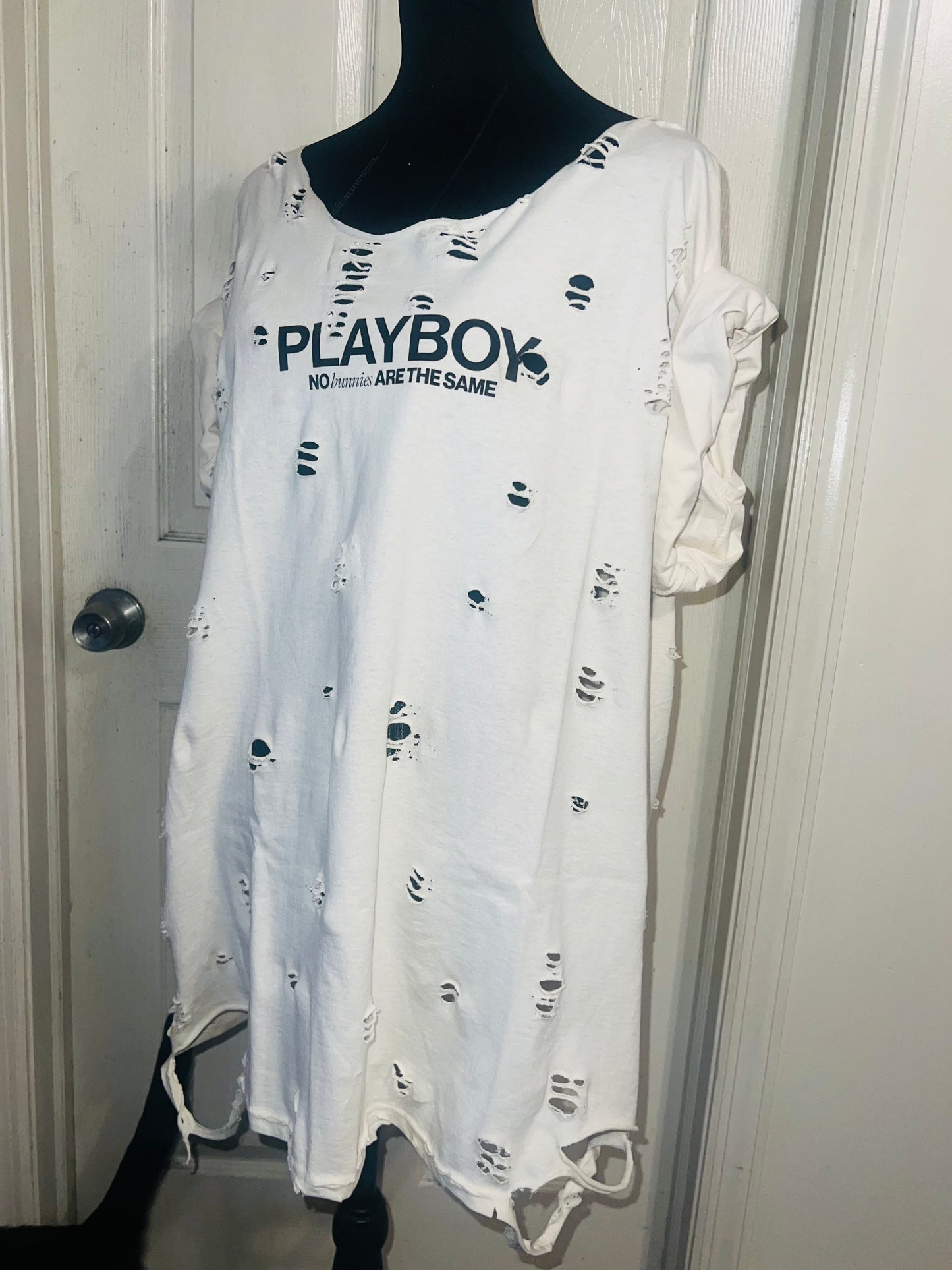 Playboy Double Sided Oversized Distressed Tee