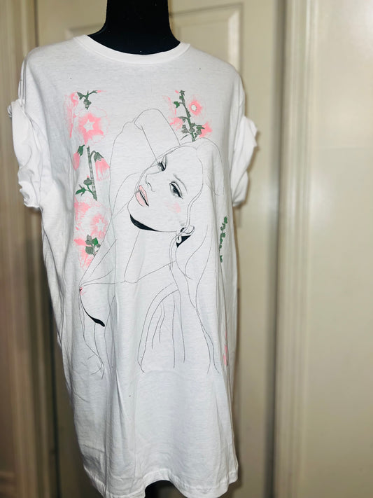 Lana Del Rey Ocean Blvd Double Sided Distressed Tee
