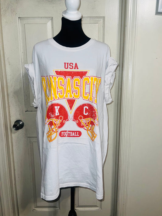 Kansas City Chiefs Oversized Distressed Tee