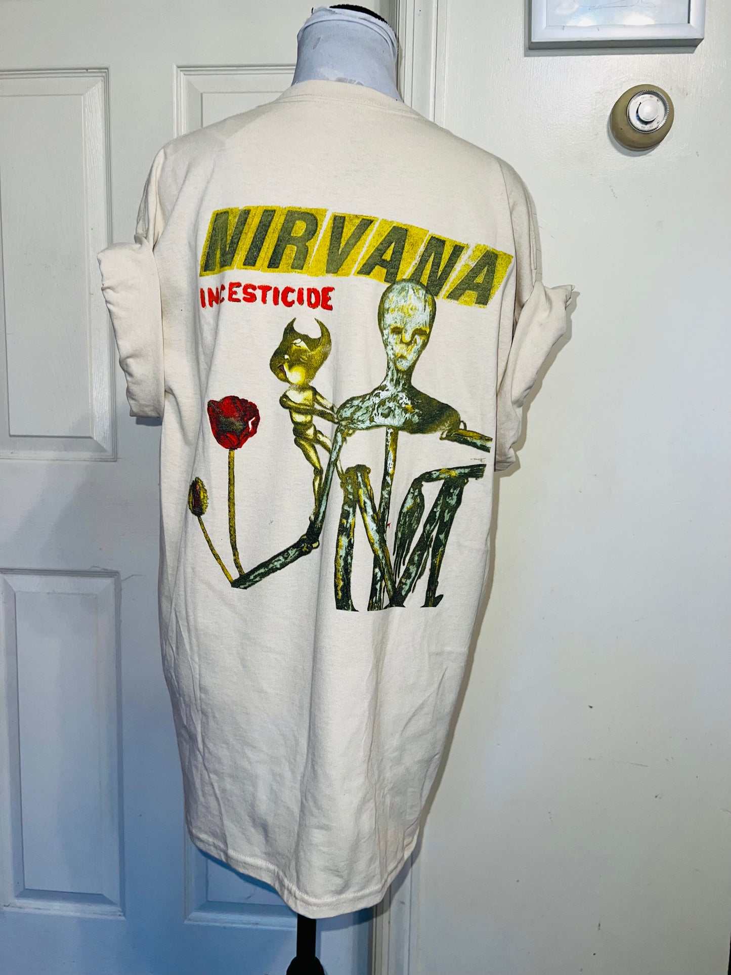 Nirvana Double Sided Oversized Distressed Tee