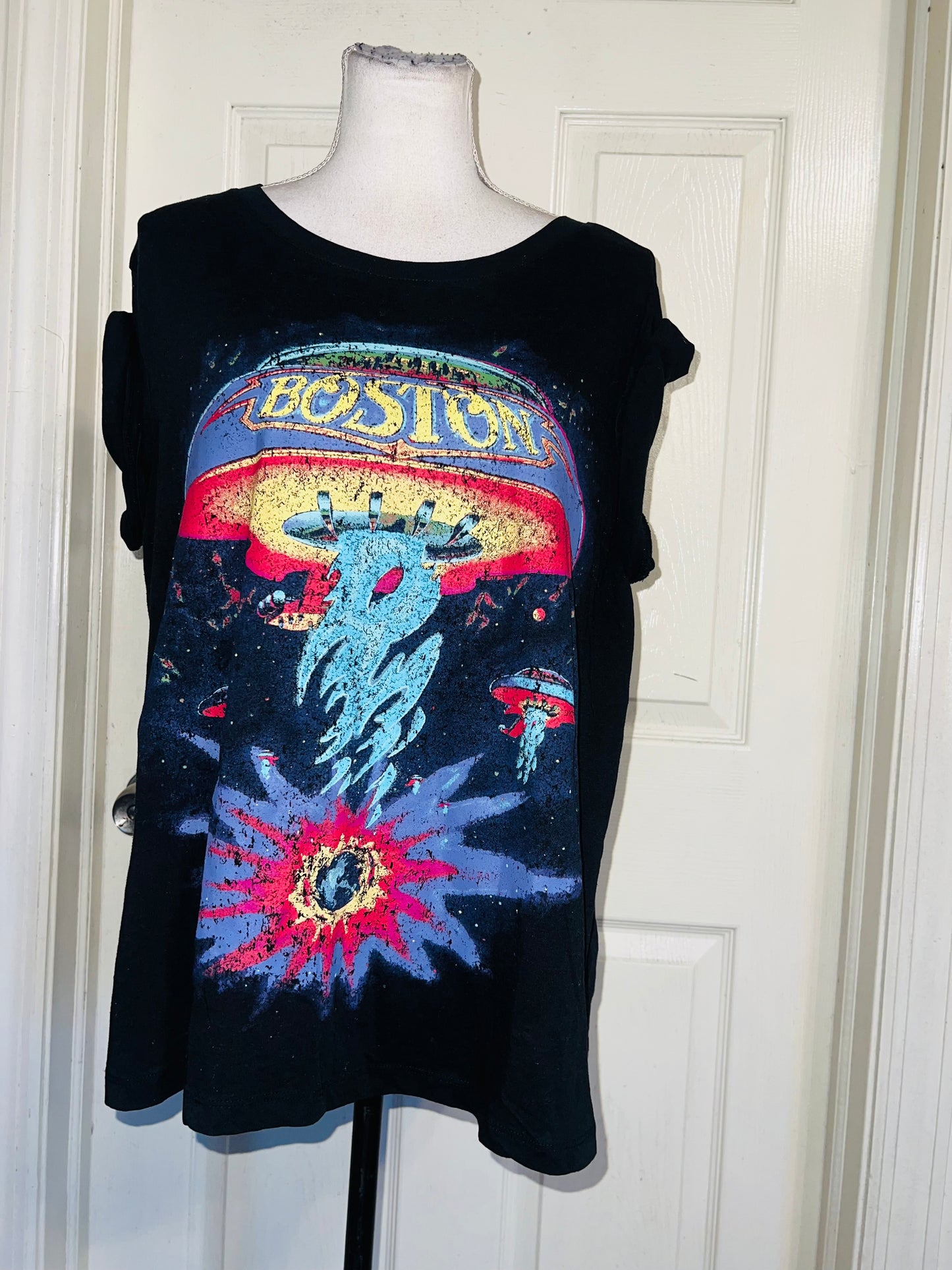 Boston Double Sided Oversized Distressed Tee