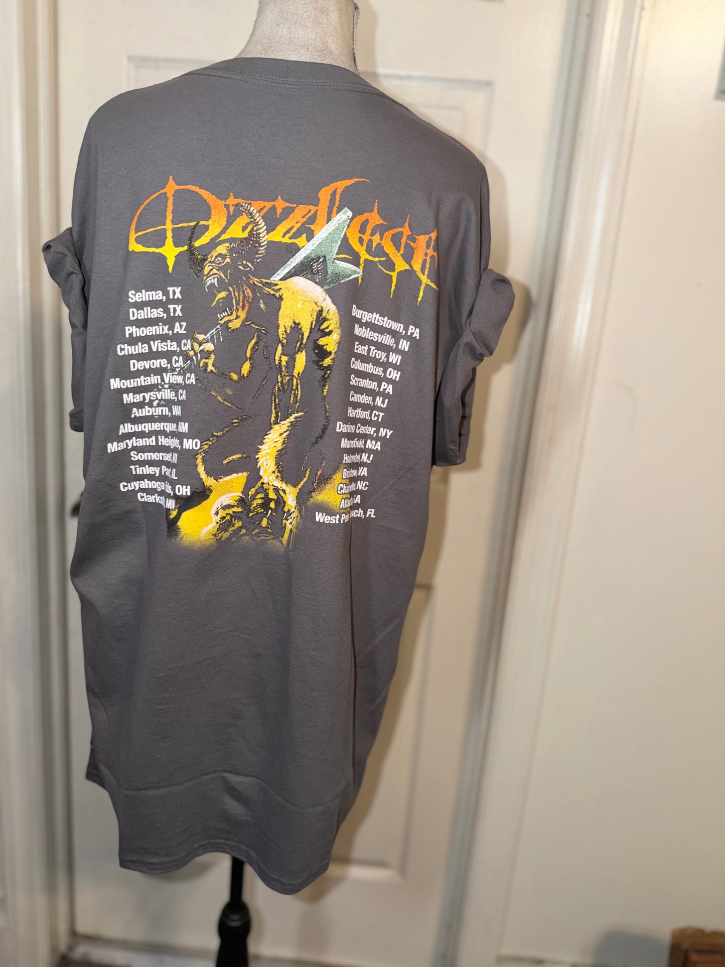 Ozzy Osbourne Ozzfest Double Sided Oversized Distressed Tee