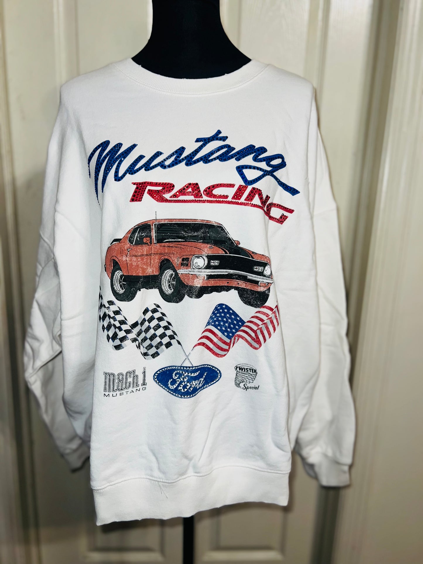 Ford Mustang Oversized Distressed Sweatshirt