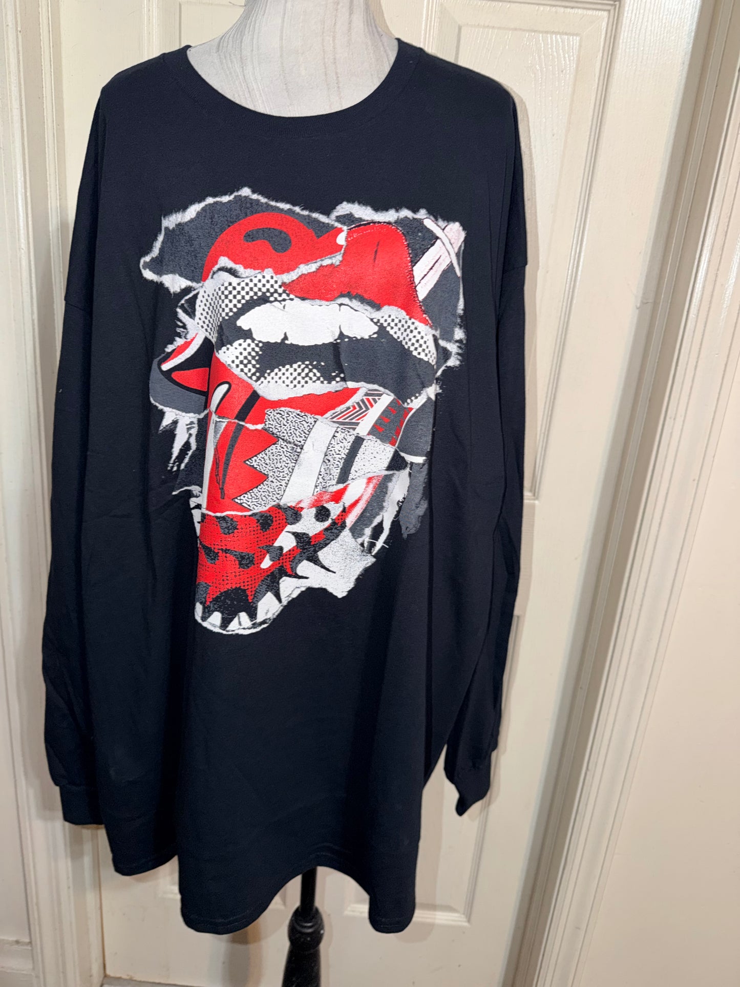 The Rolling Stones Oversized Distressed Long Sleeve Tee