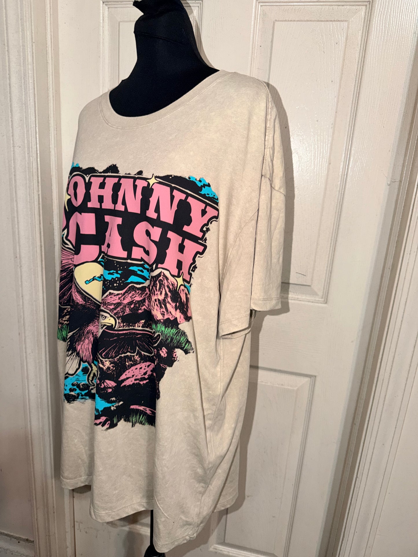 Johnny Cash Double Sided Oversized Distressed Tee
