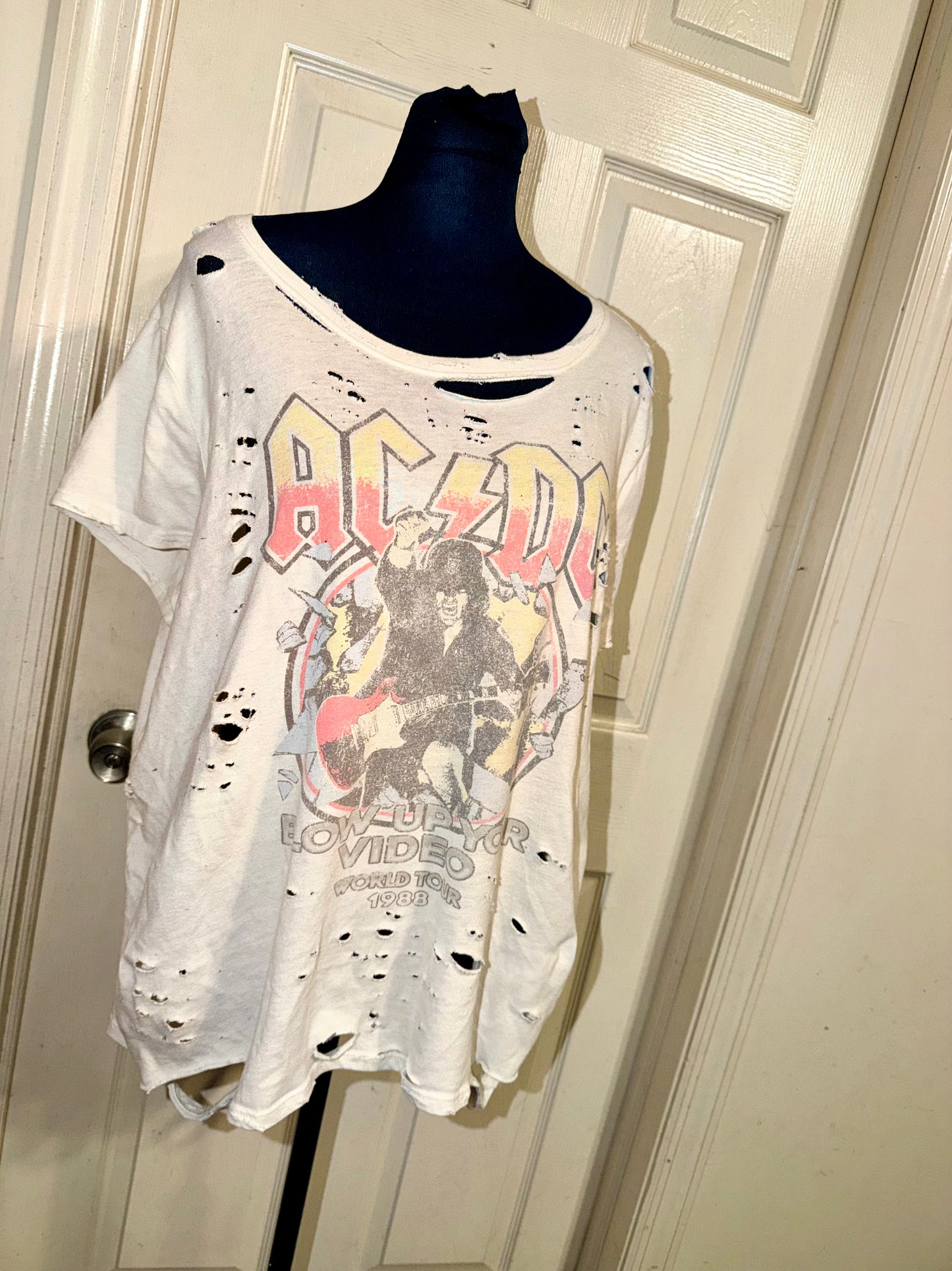 AC/DC Oversized Distressed Tee (as is)