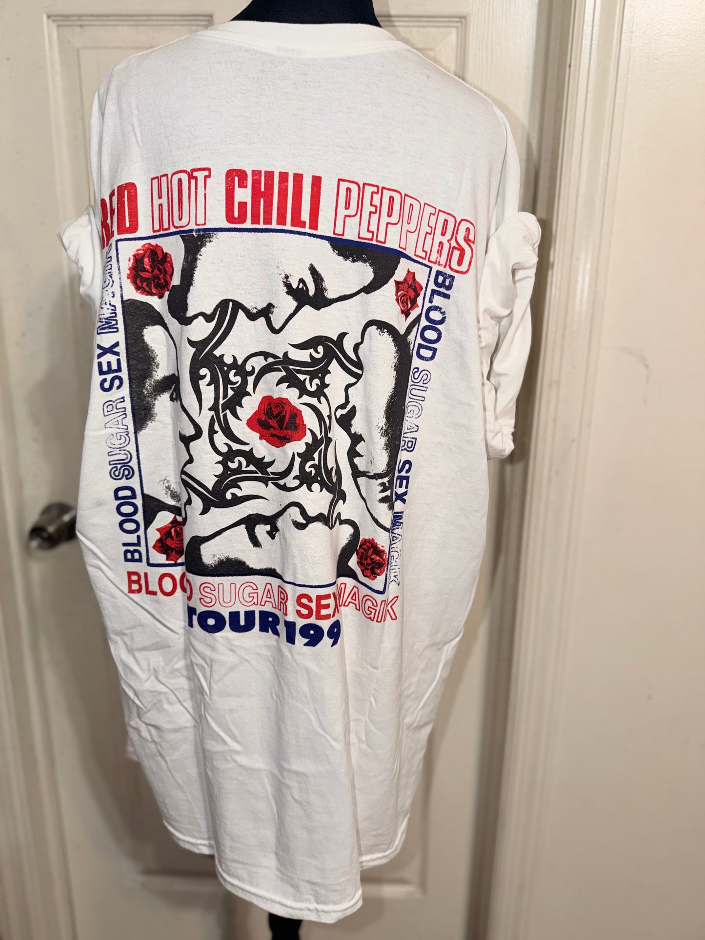 Red Hot Chili Peppers Double Sided Oversized Distressed Tee