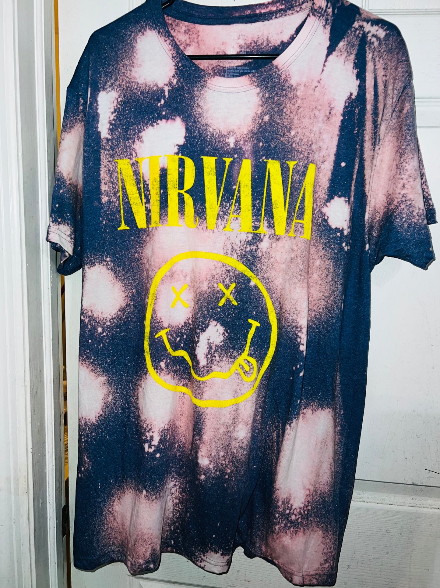 Nirvana Oversized Distressed Bleach Tee