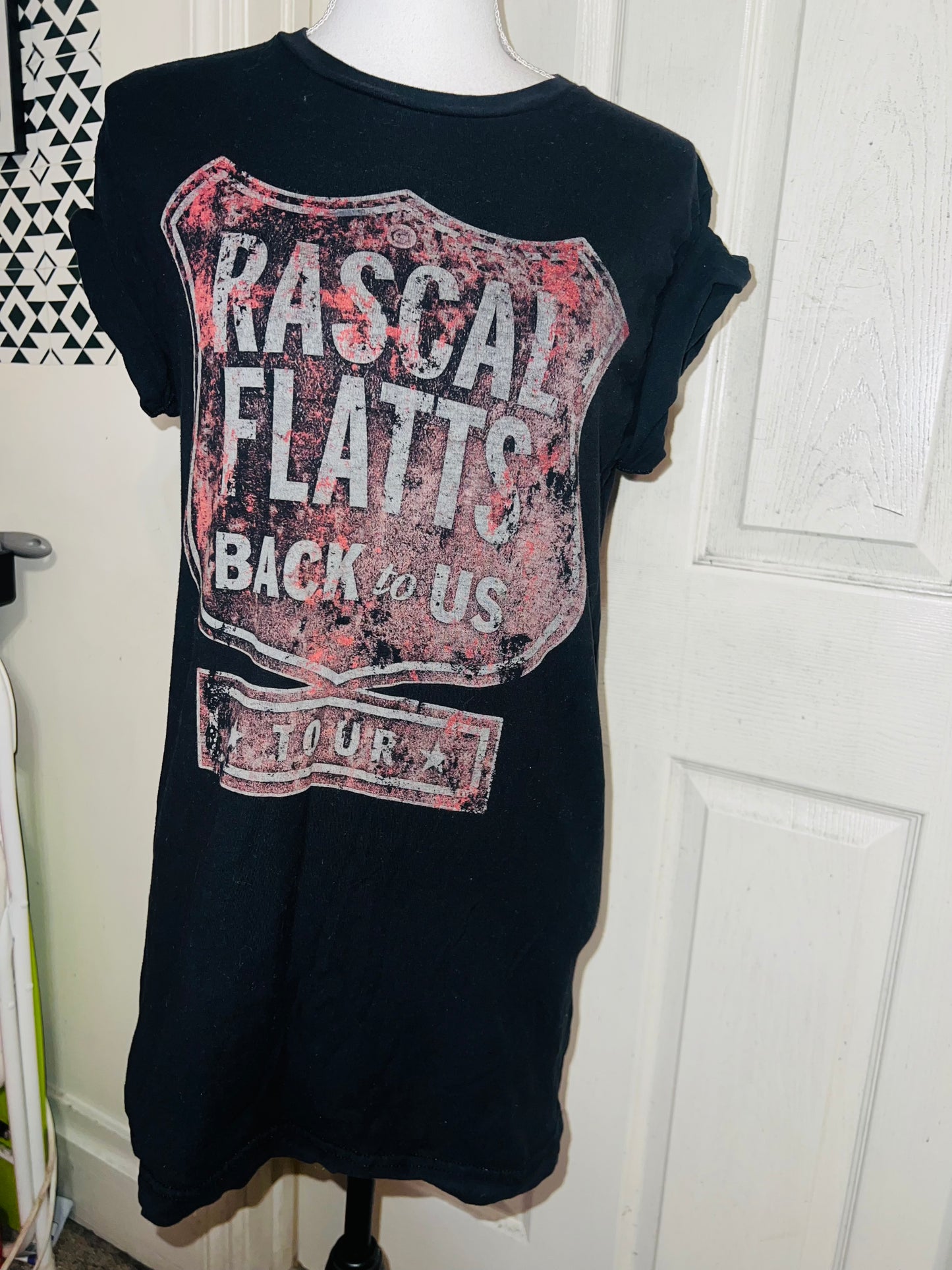 Rascal Flatts Double Sided Oversized Distressed Tee