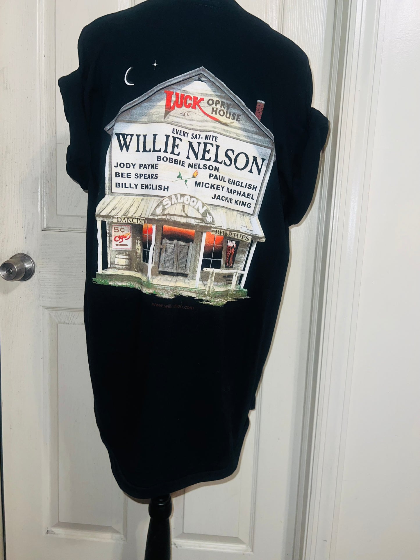 Willie Nelson Double Sided Distressed Vintage Oversized Tee