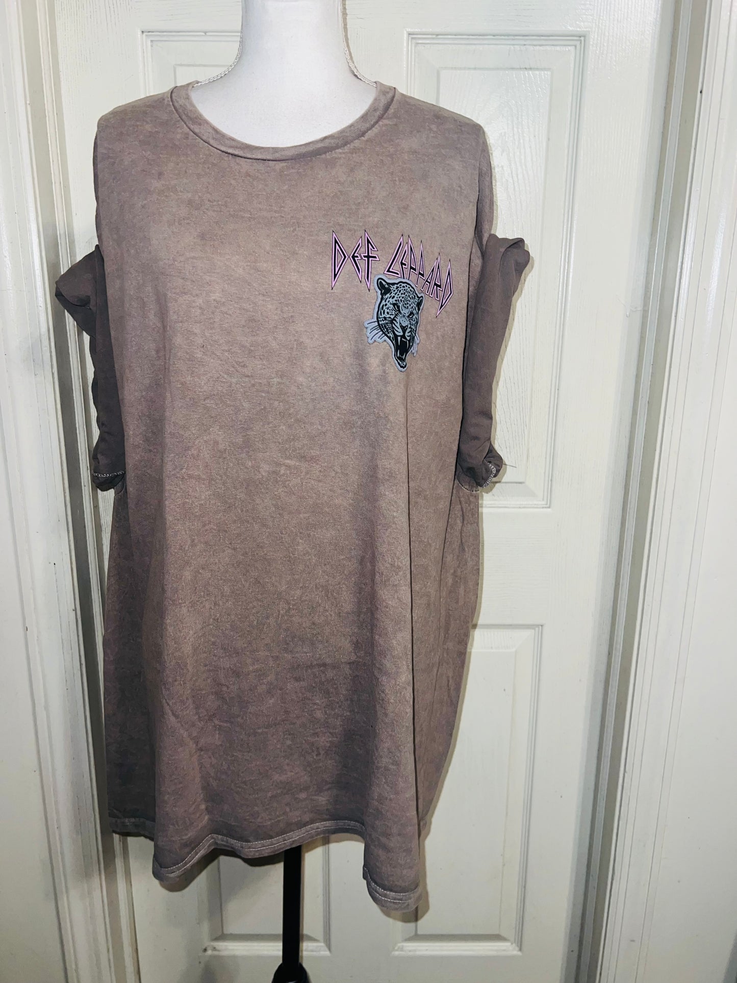 Def Leppard Double Sided Oversized Distressed Tee
